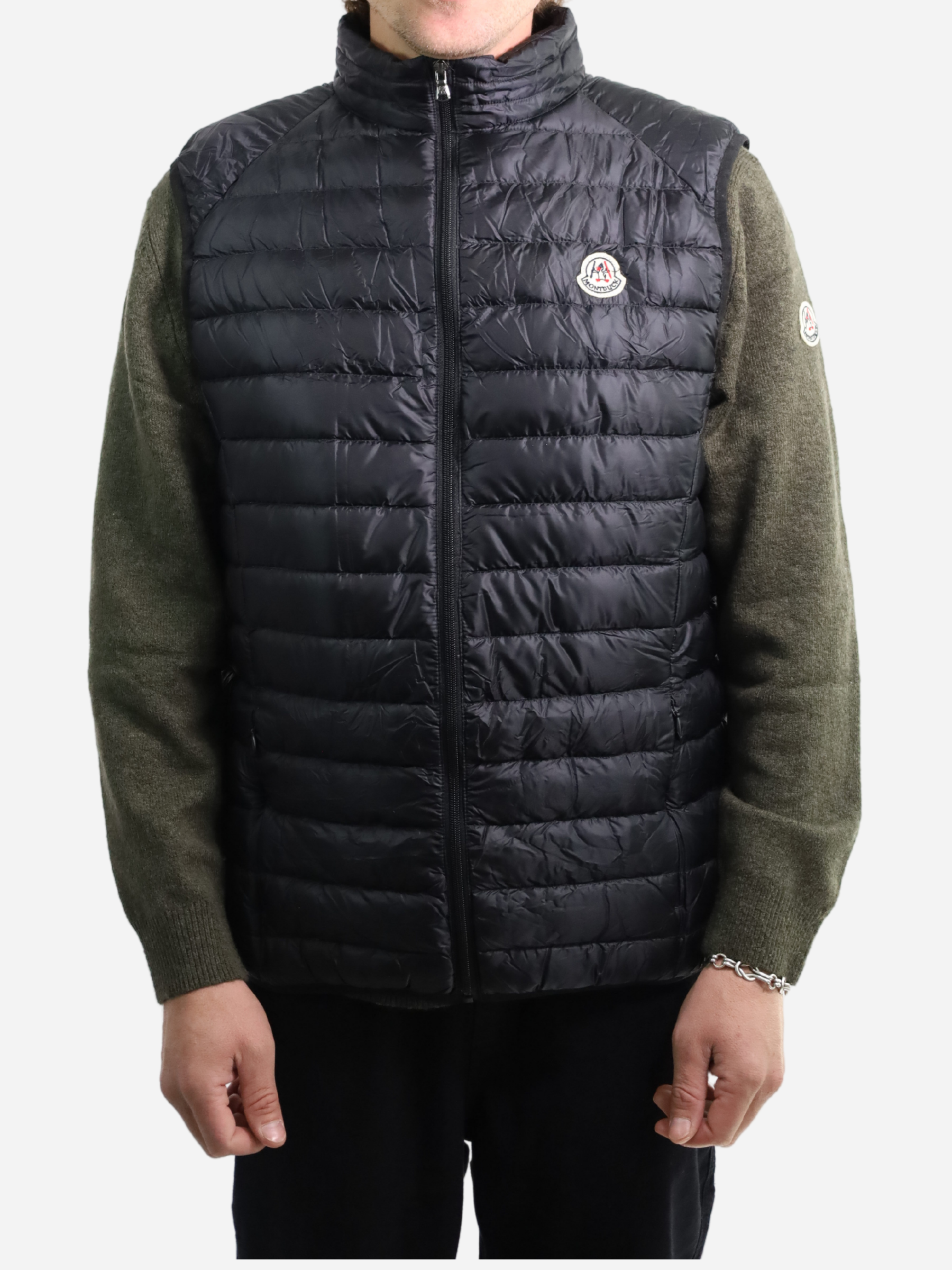 Men Vest Parka (No Hood) With Bag - Black