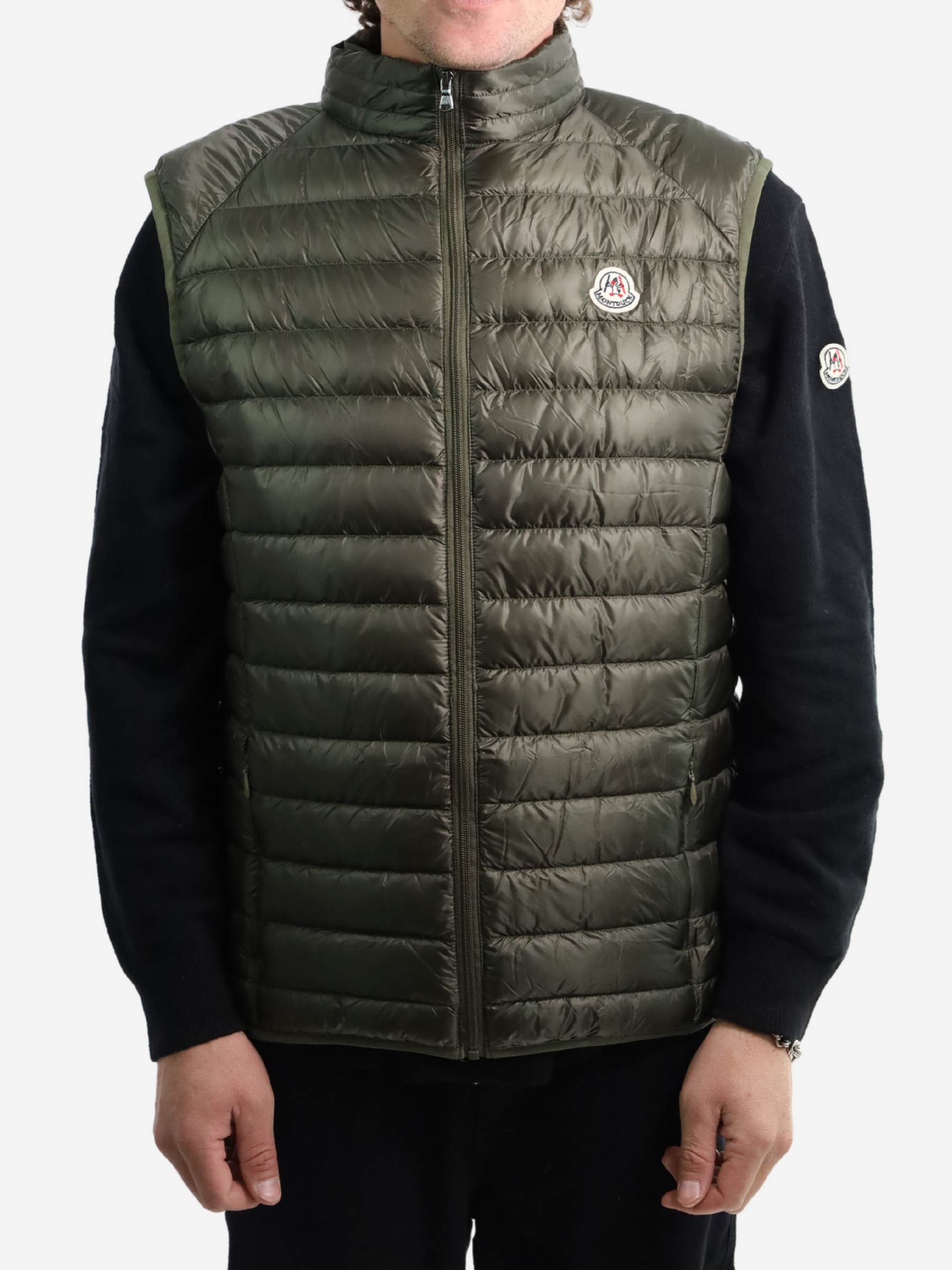 Men Vest Parka (No Hood) With Bag Military - Green