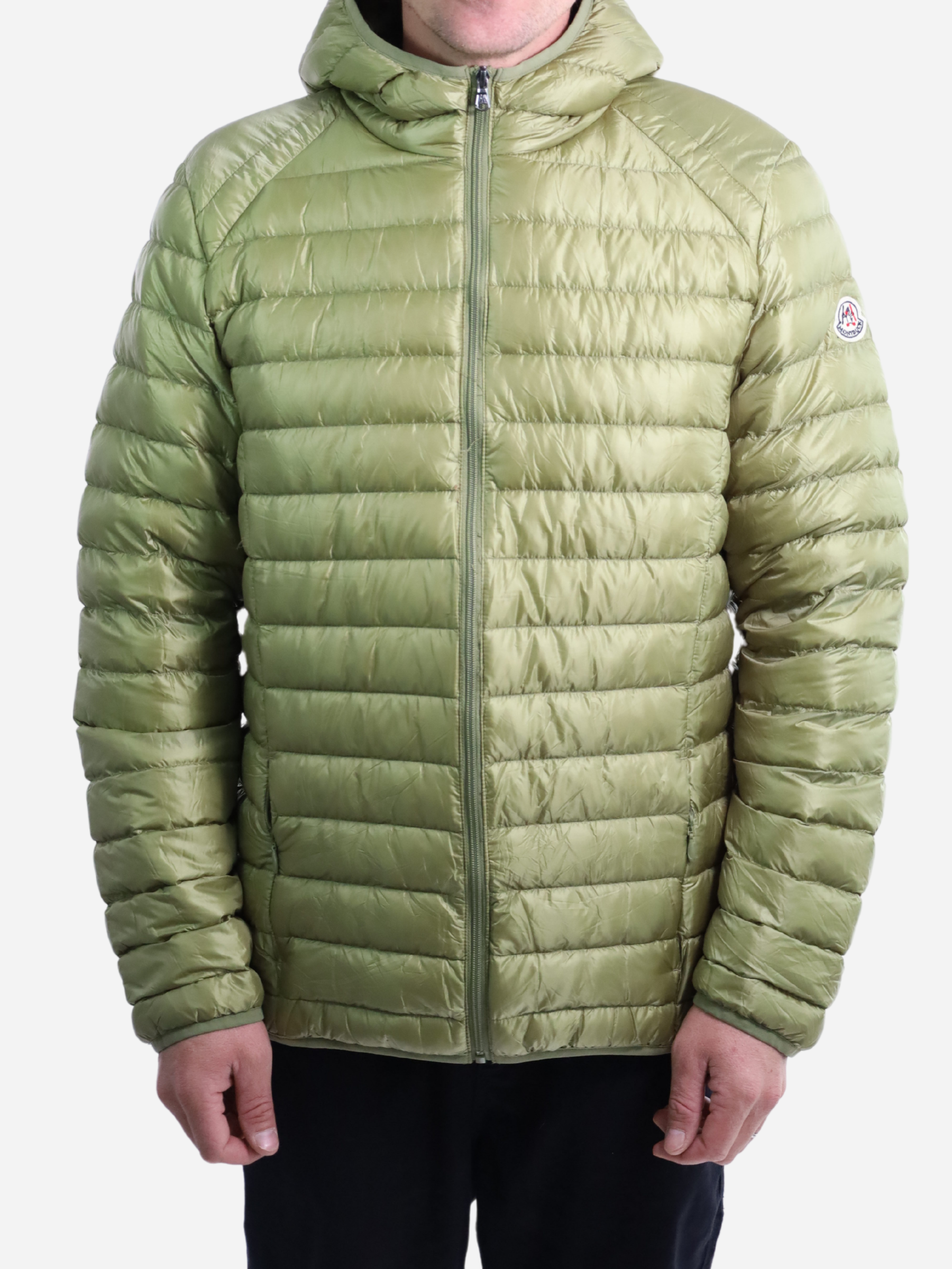 Men Parka Long Sleeve With Hood With Bag - Light Green