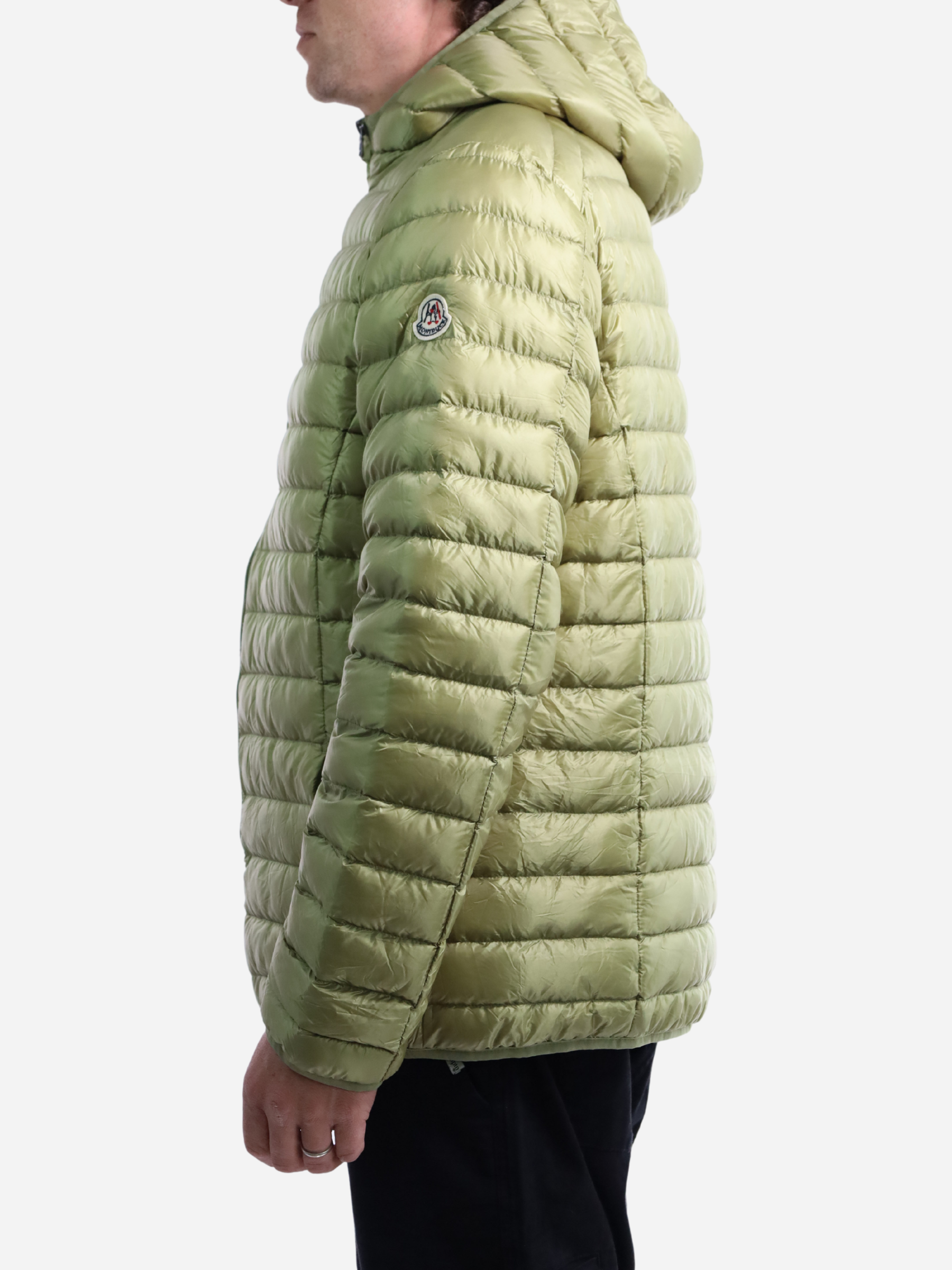 Men Parka Long Sleeve With Hood With Bag - Light Green