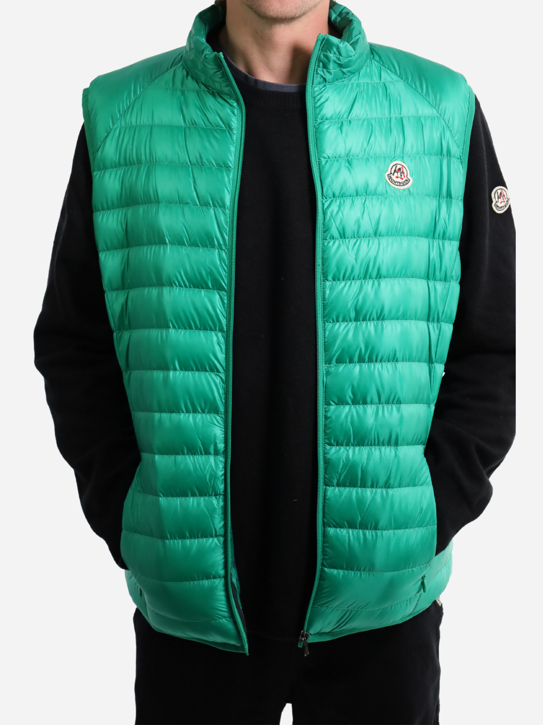 Men Vest Parka (No Hood) With Bag - Green