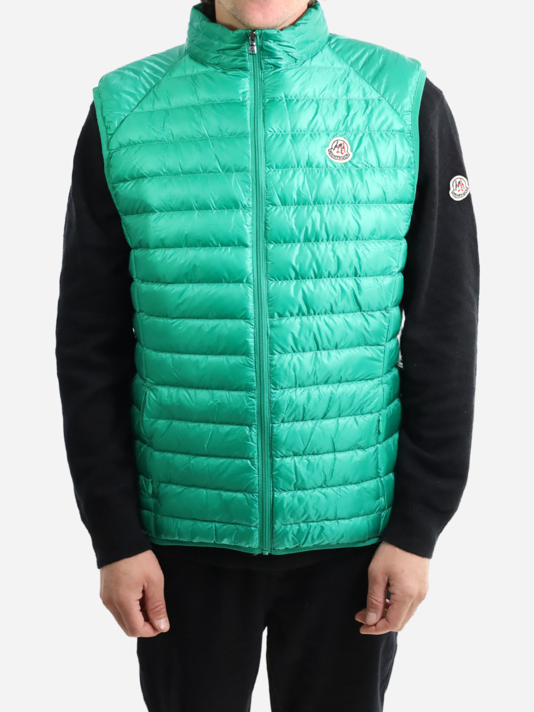 Men Vest Parka (No Hood) With Bag - Green