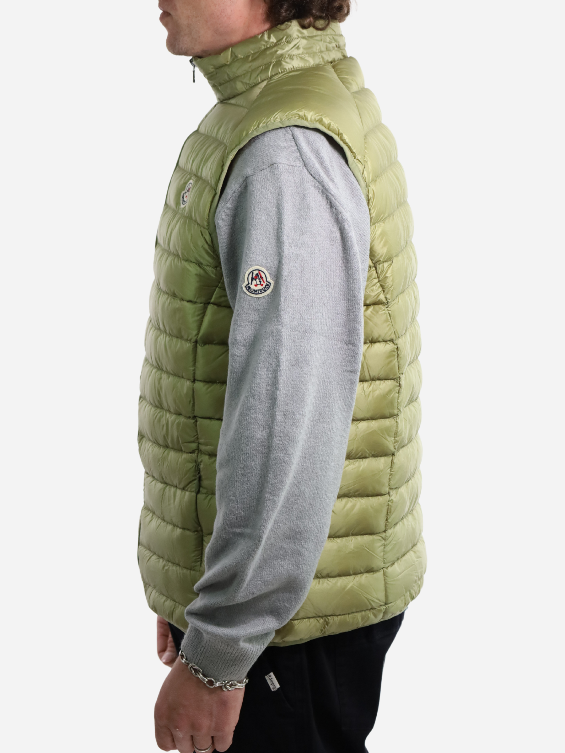 Men Vest Parka (No Hood) With Bag Light - Green
