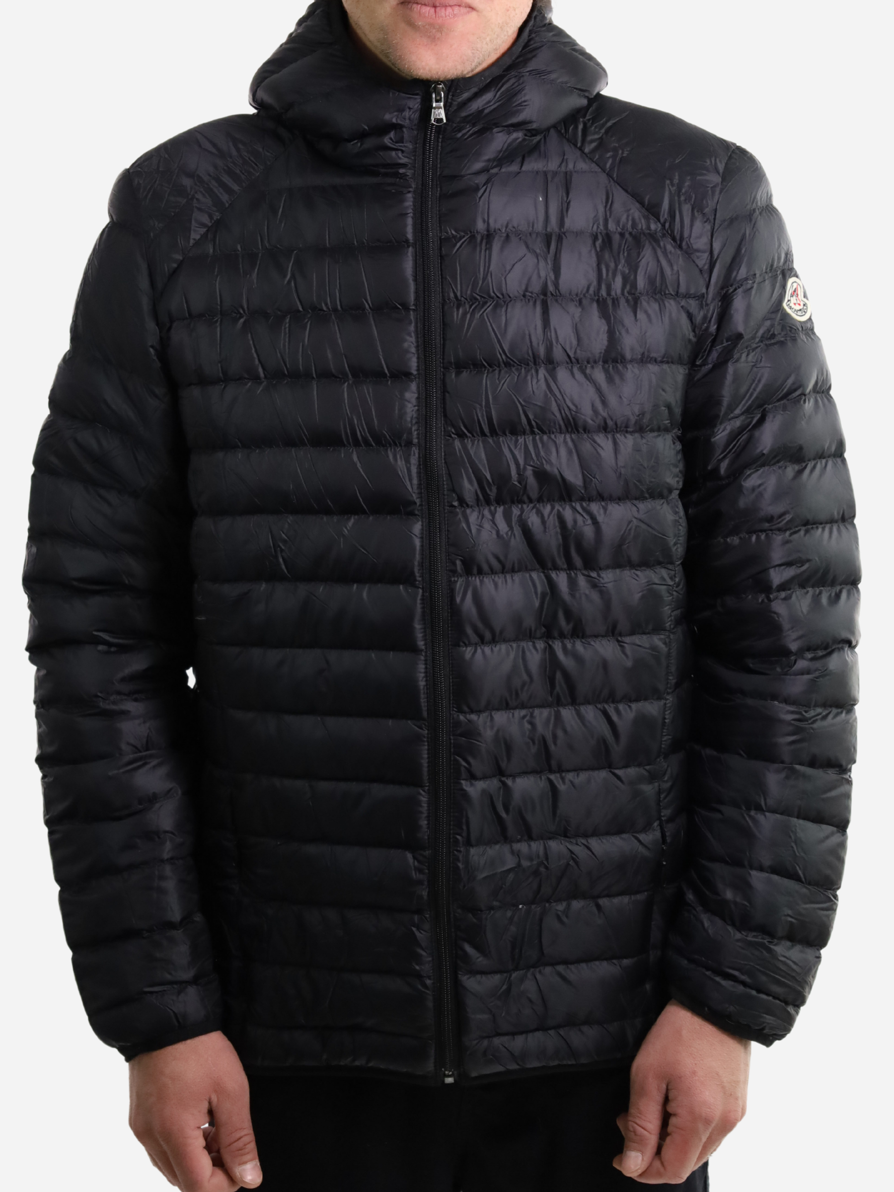 Men Parka Long Sleeve With Hood With Bag - Black