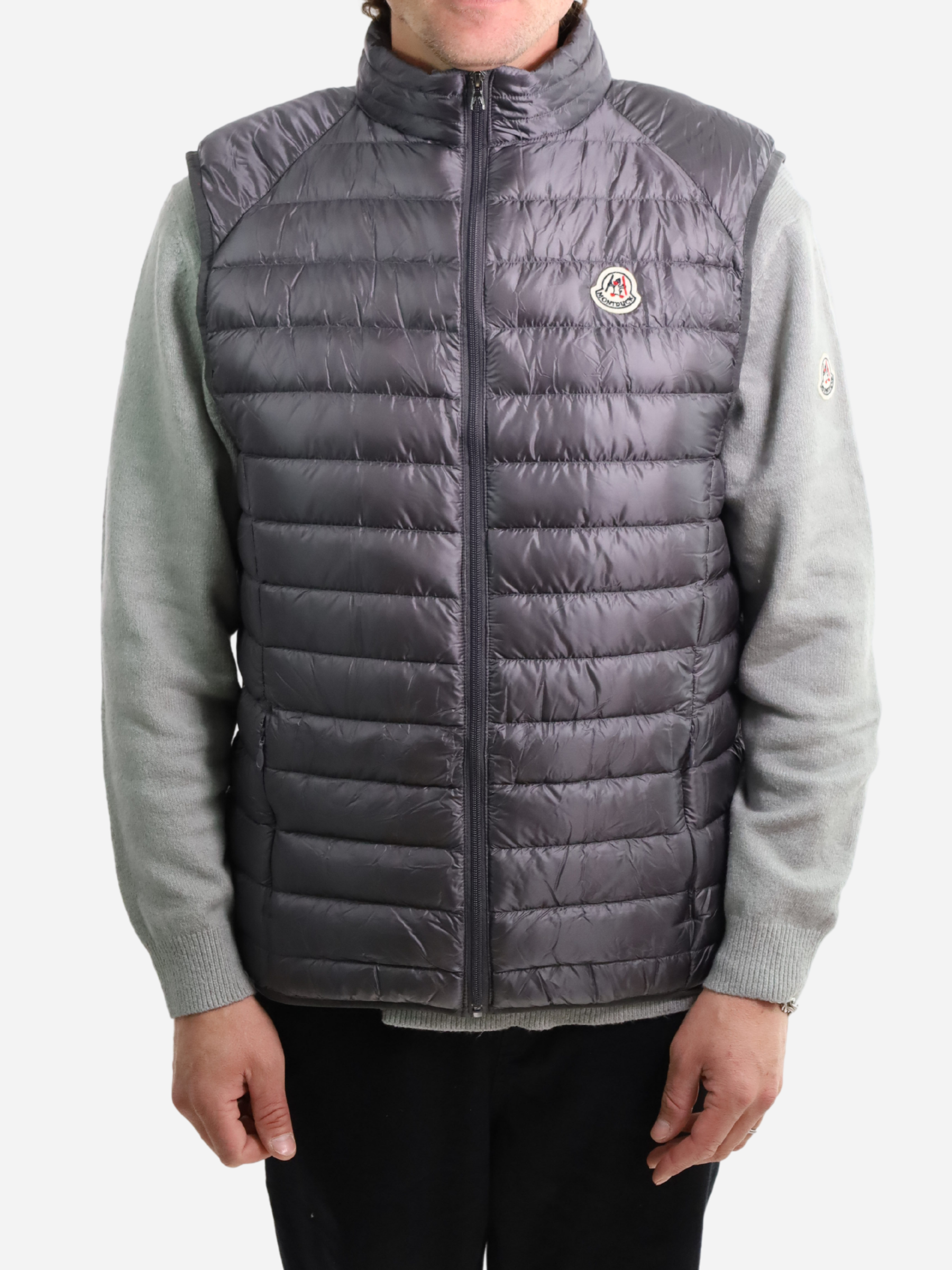 Men Vest Parka (No Hood) With Bag - Gray