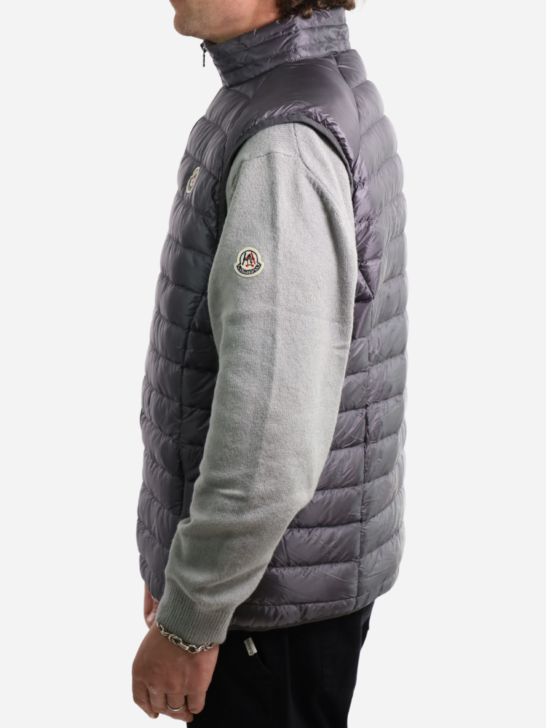 Men Vest Parka (No Hood) With Bag - Gray