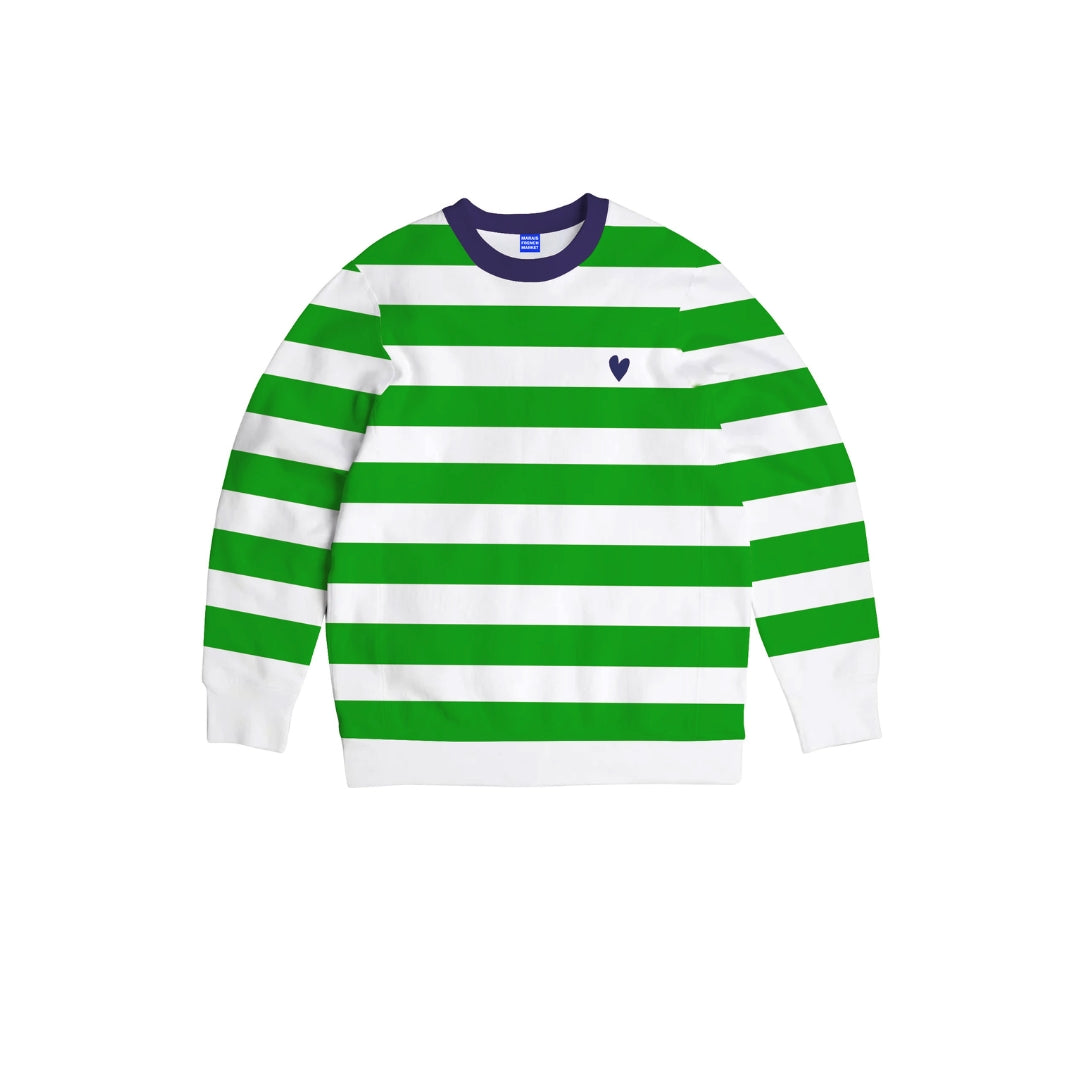 Marais Kids Crewneck Green Lines