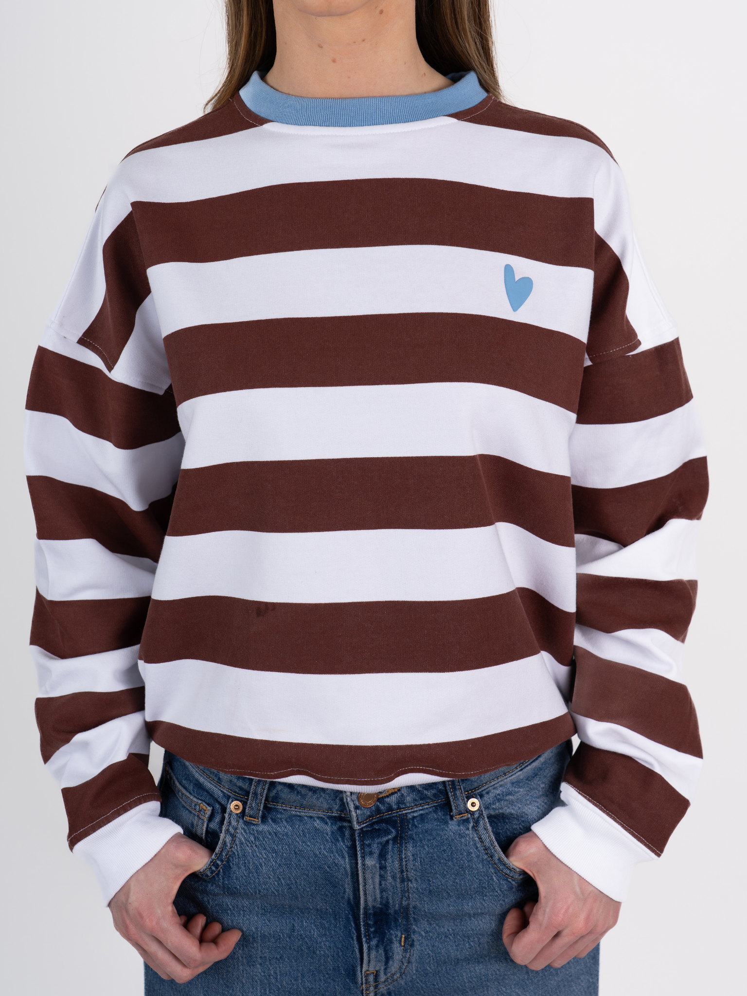 Marais Crewneck Brown Lines Mujer