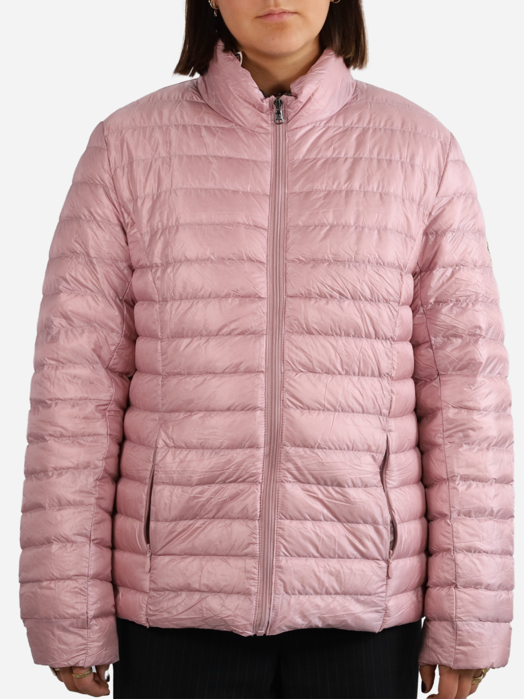 Women Parka Long Sleeve (No Hood) With Bag - Pink