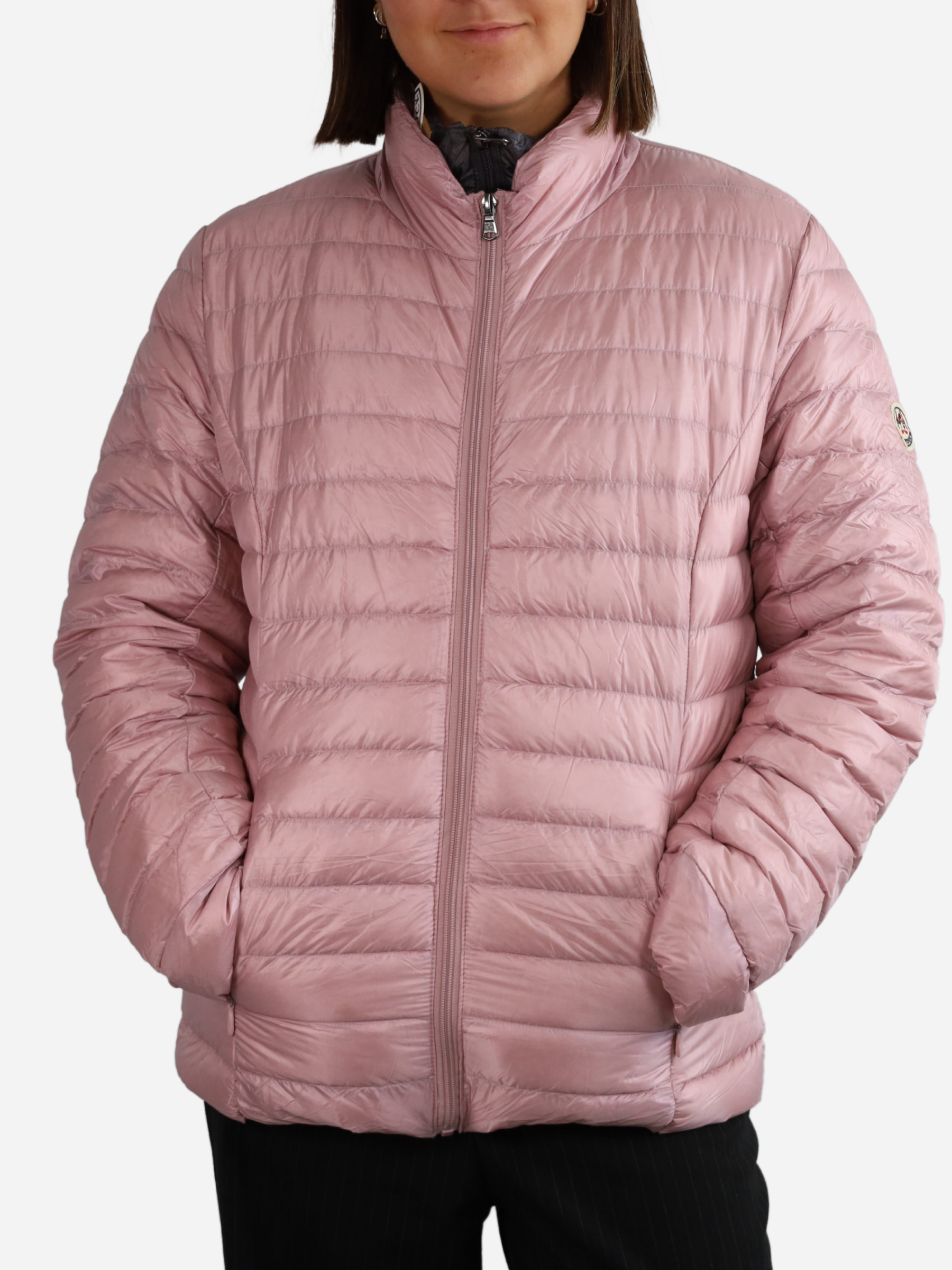 Women Parka Long Sleeve (No Hood) With Bag - Pink