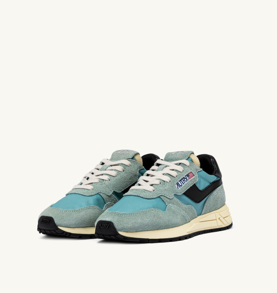 Zapatilla Autry Reelwind Low Sneakers - Jade Green And Black Nylon And Suede