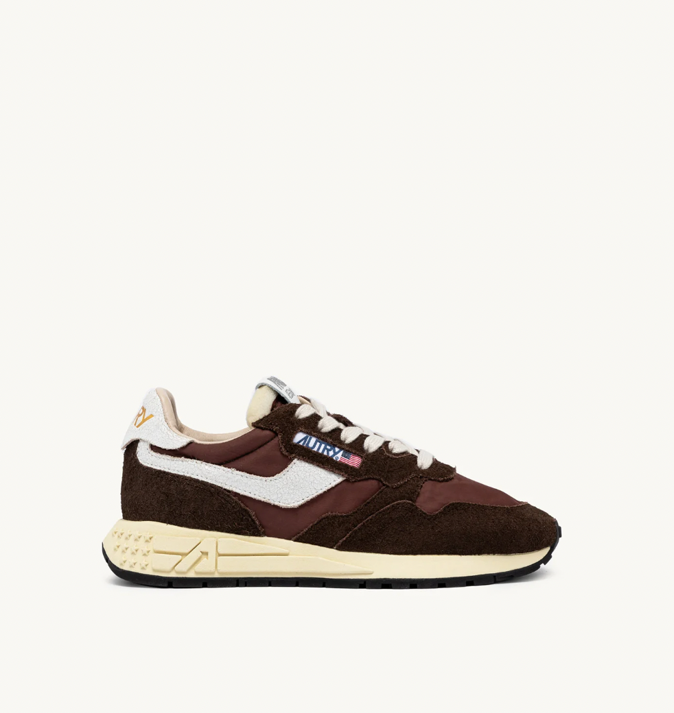 Zapatilla Autry Reelwind Low Sneakers - Ebony And White Suede And Nylon