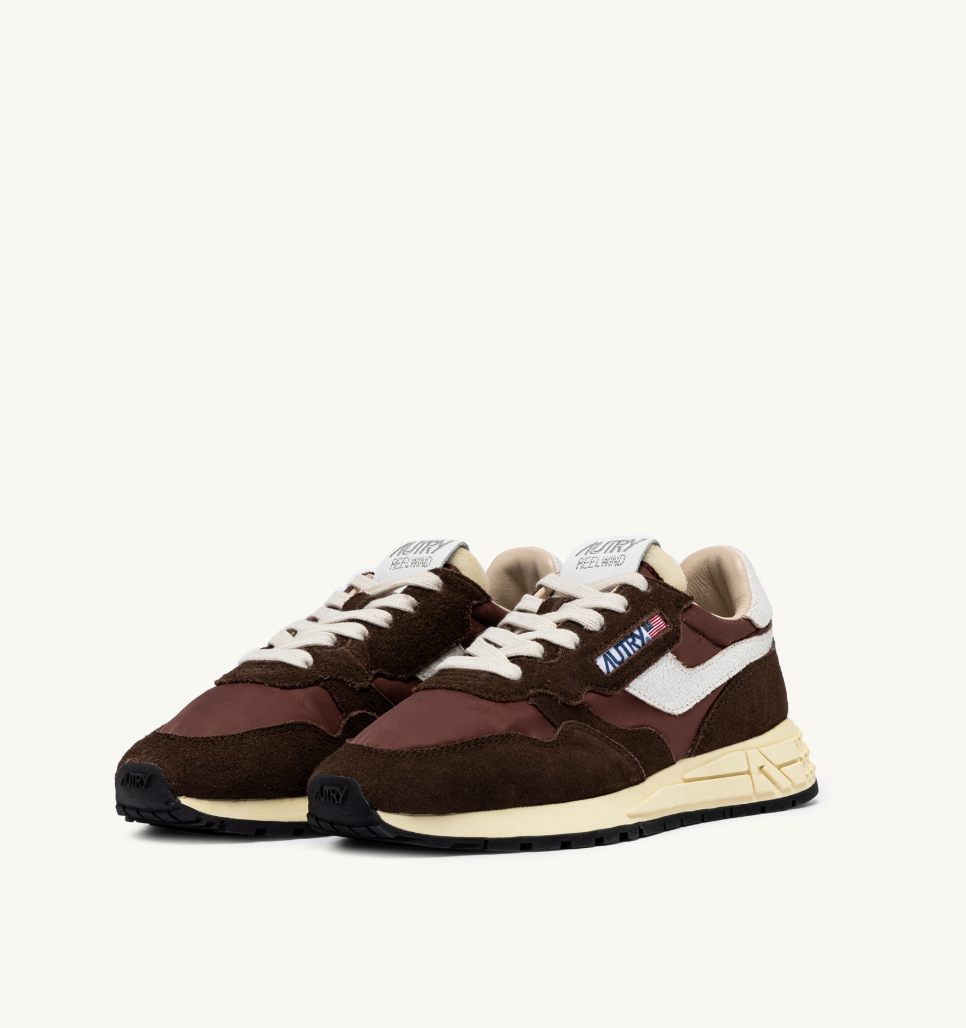 Zapatilla Autry Reelwind Low Sneakers - Ebony And White Suede And Nylon