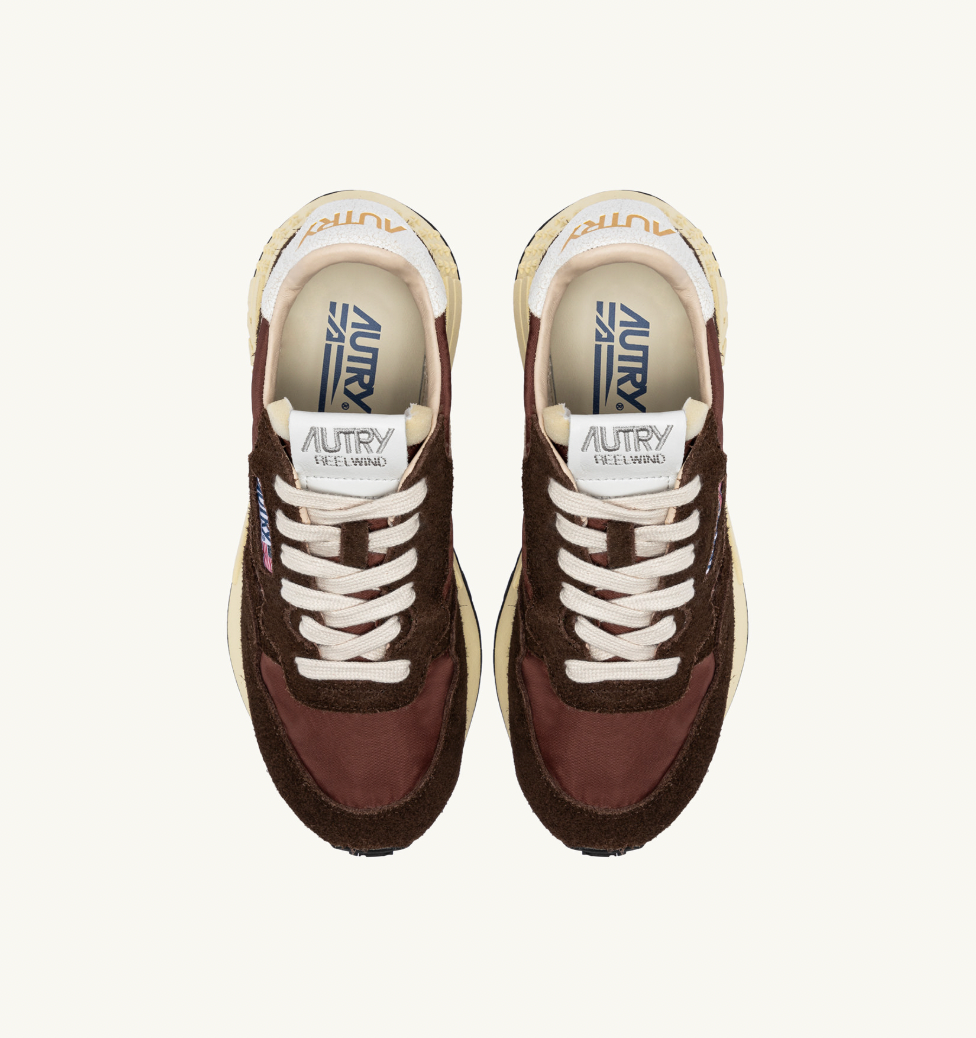 Zapatilla Autry Reelwind Low Sneakers - Ebony And White Suede And Nylon