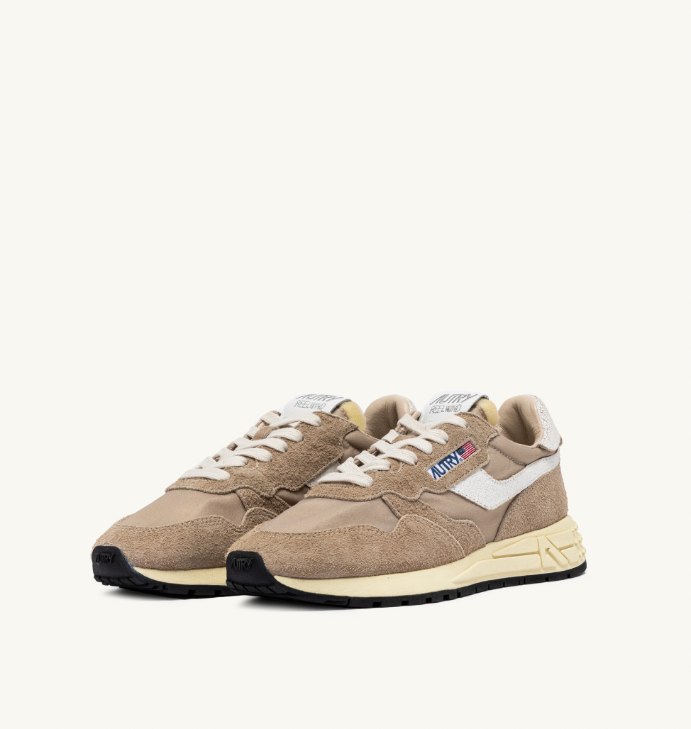 Zapatilla Autry Reelwind Low Sneaker - Pepper And White Suede And Nylon