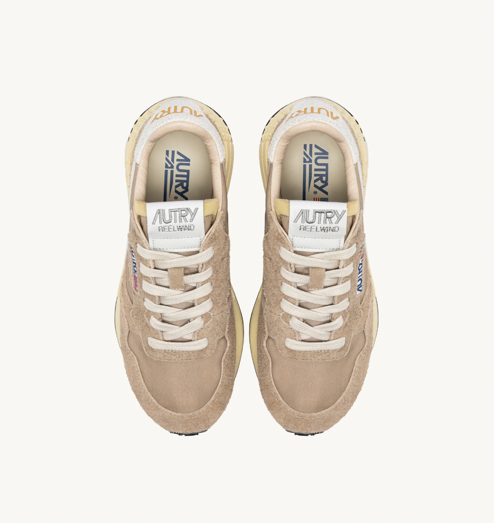 Zapatilla Autry Reelwind Low Sneaker - Pepper And White Suede And Nylon