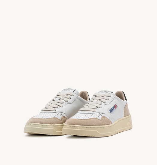 Zapatilla Autry Medalist Low Man Leat/Suede - Wht/Blk