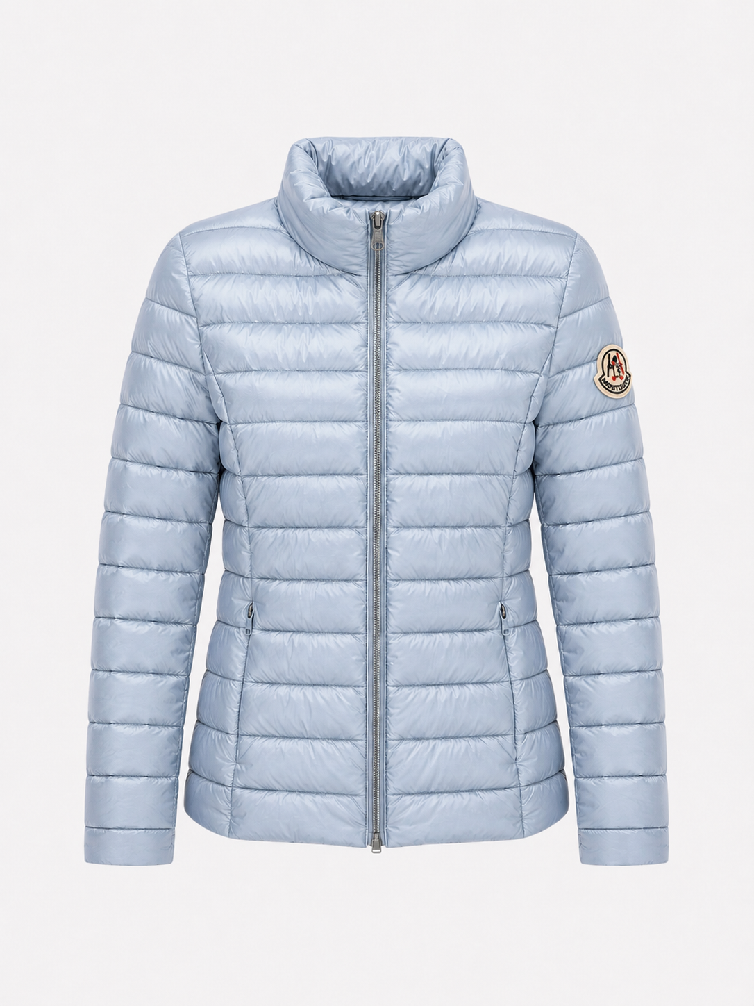 Women Parka Long Sleeve (No Hood) With Bag - Light Blue