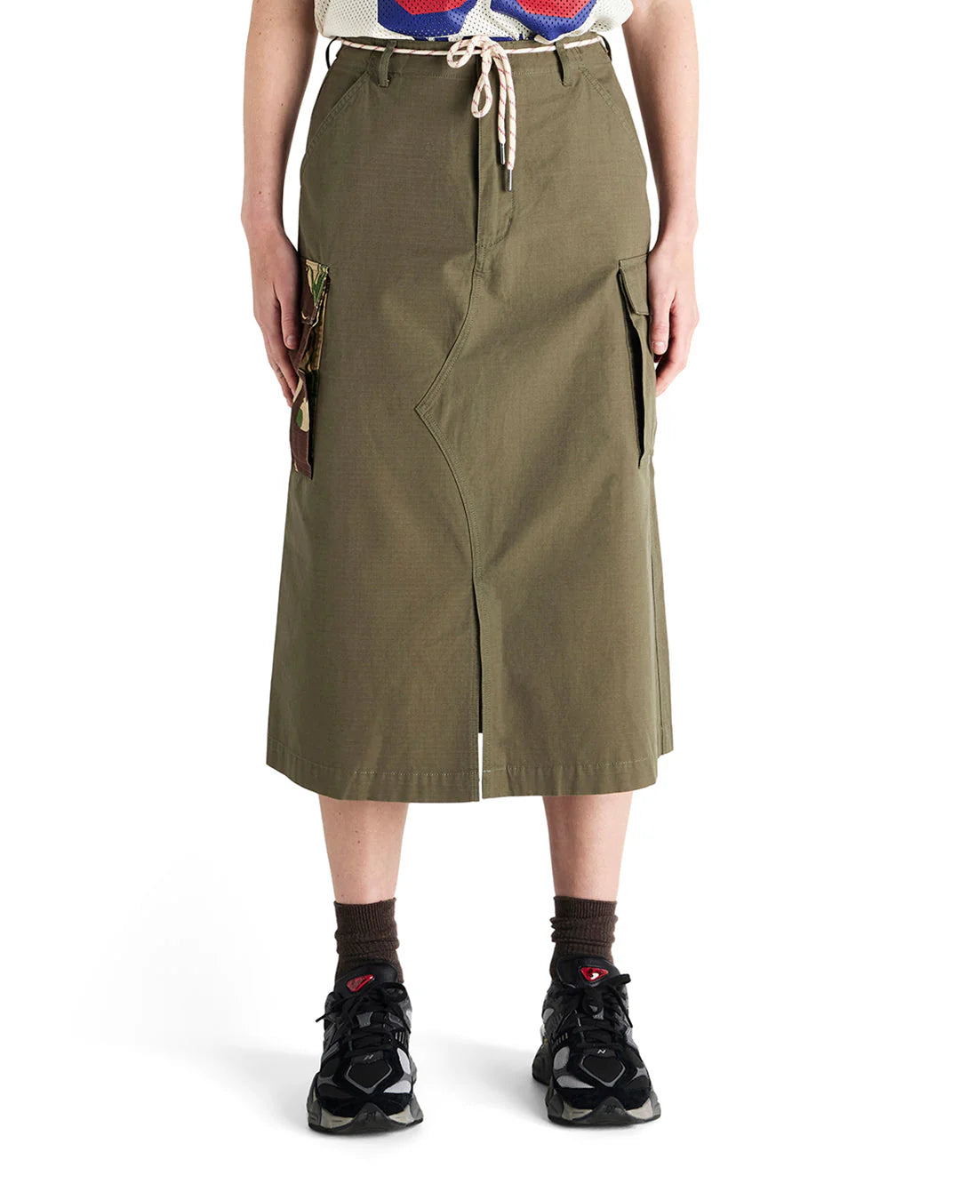 Falda Cargo Militar High Waisted Deus Ex Machina Arts & Crafts Verde Oliva