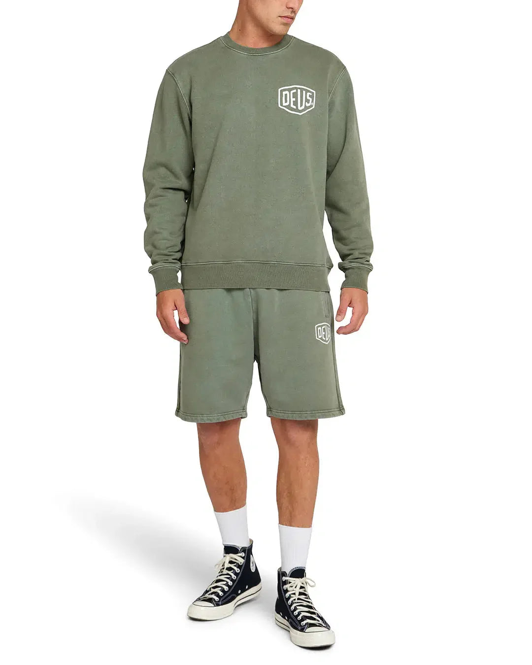 Garment Dyed Track Short Lichen Green