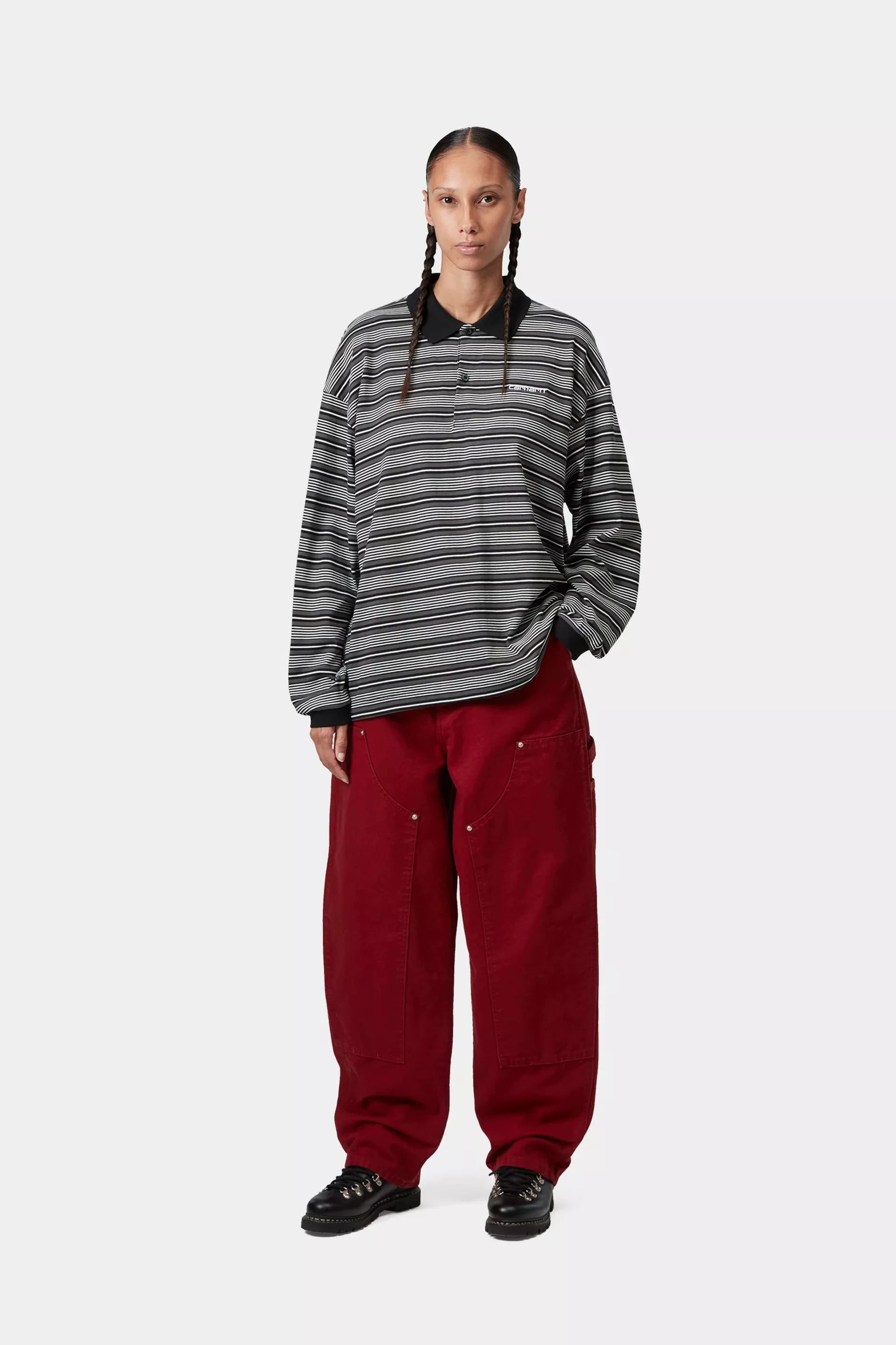 W' L/S Largo Polo T-Shirt Largo Stripe, Deep Lagoon