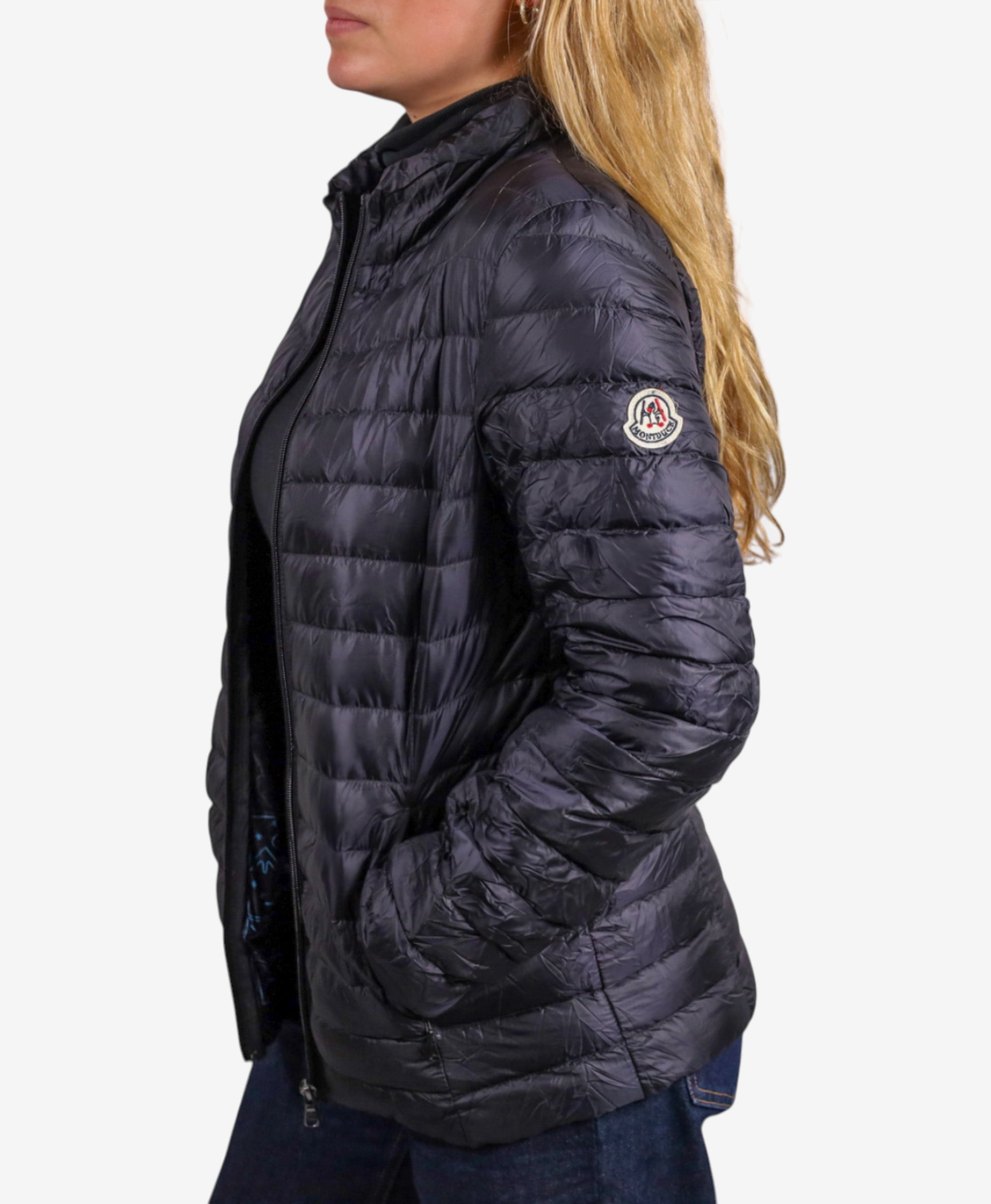 Women Parka Long Sleeve (No Hood) With Bag - Black