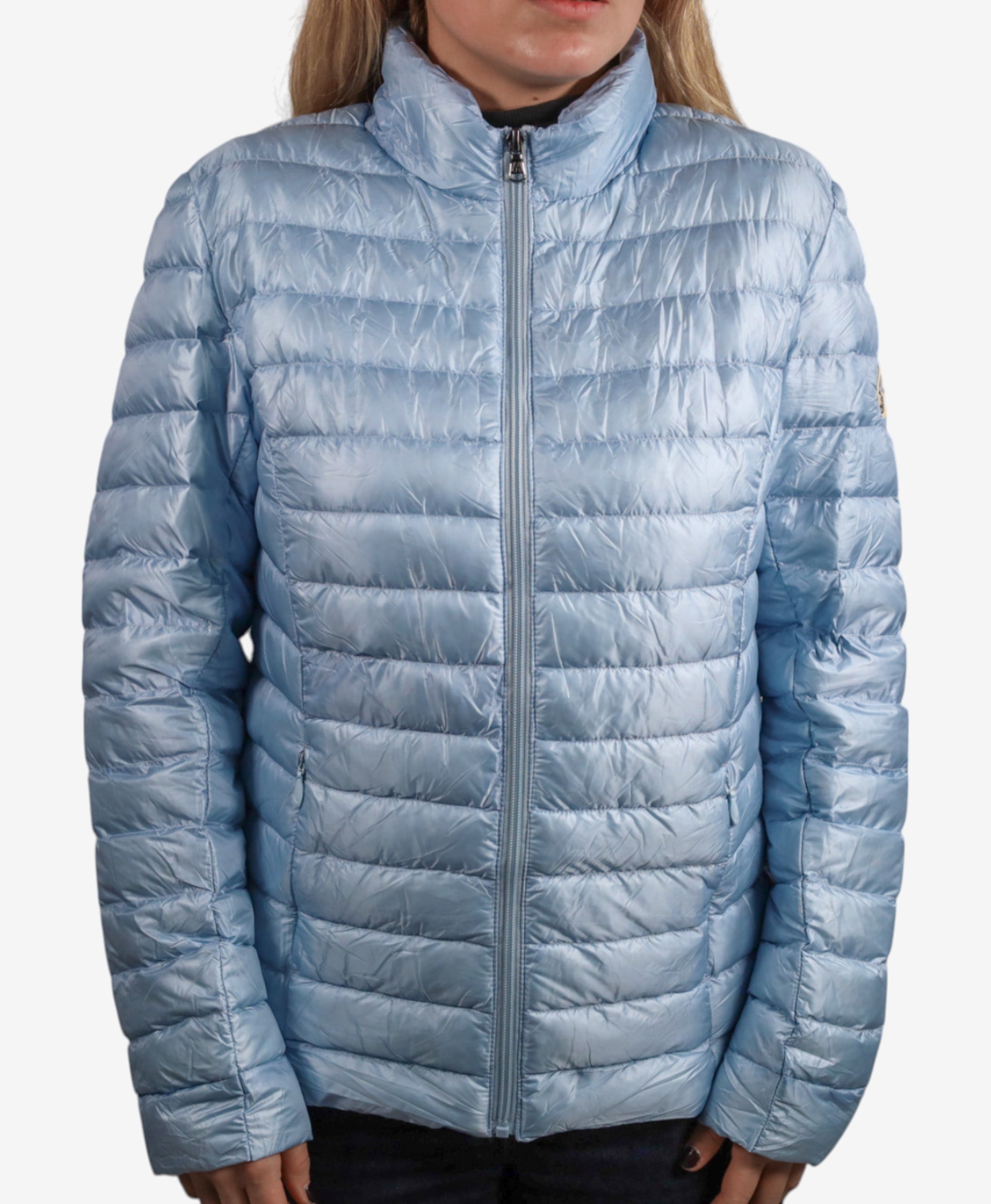 Women Parka Long Sleeve (No Hood) With Bag - Light Blue