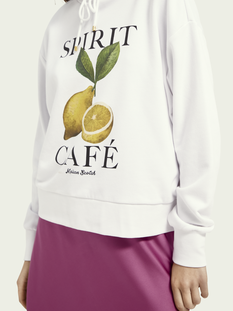 Polerón Hoodie Scotch and Soda Spirit Café Print - Blanco
