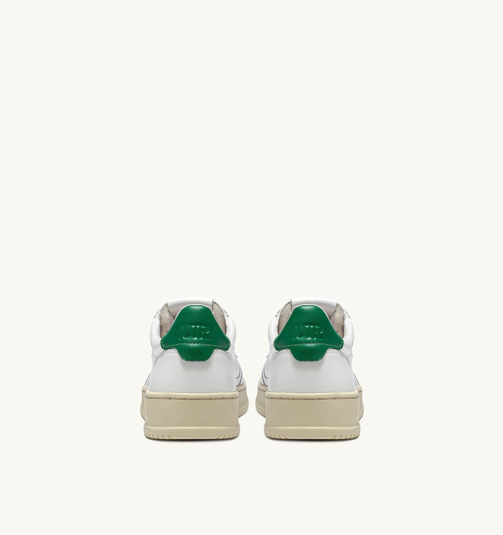 Zapatilla Autry Medalist Low Man Leather/Leather - White/Green