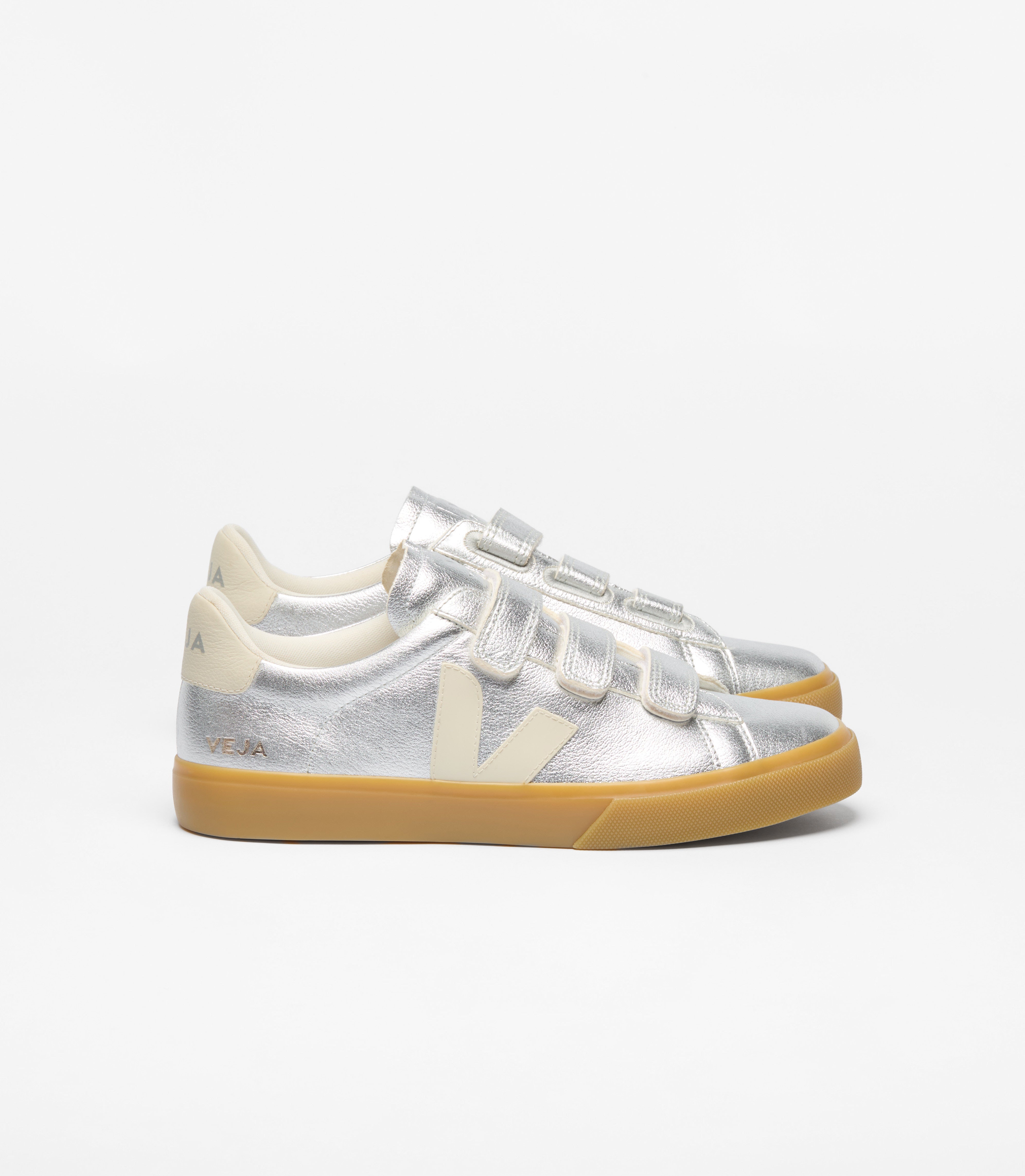 Zapatillas Veja Recife Logo Leather Silver_Pierre