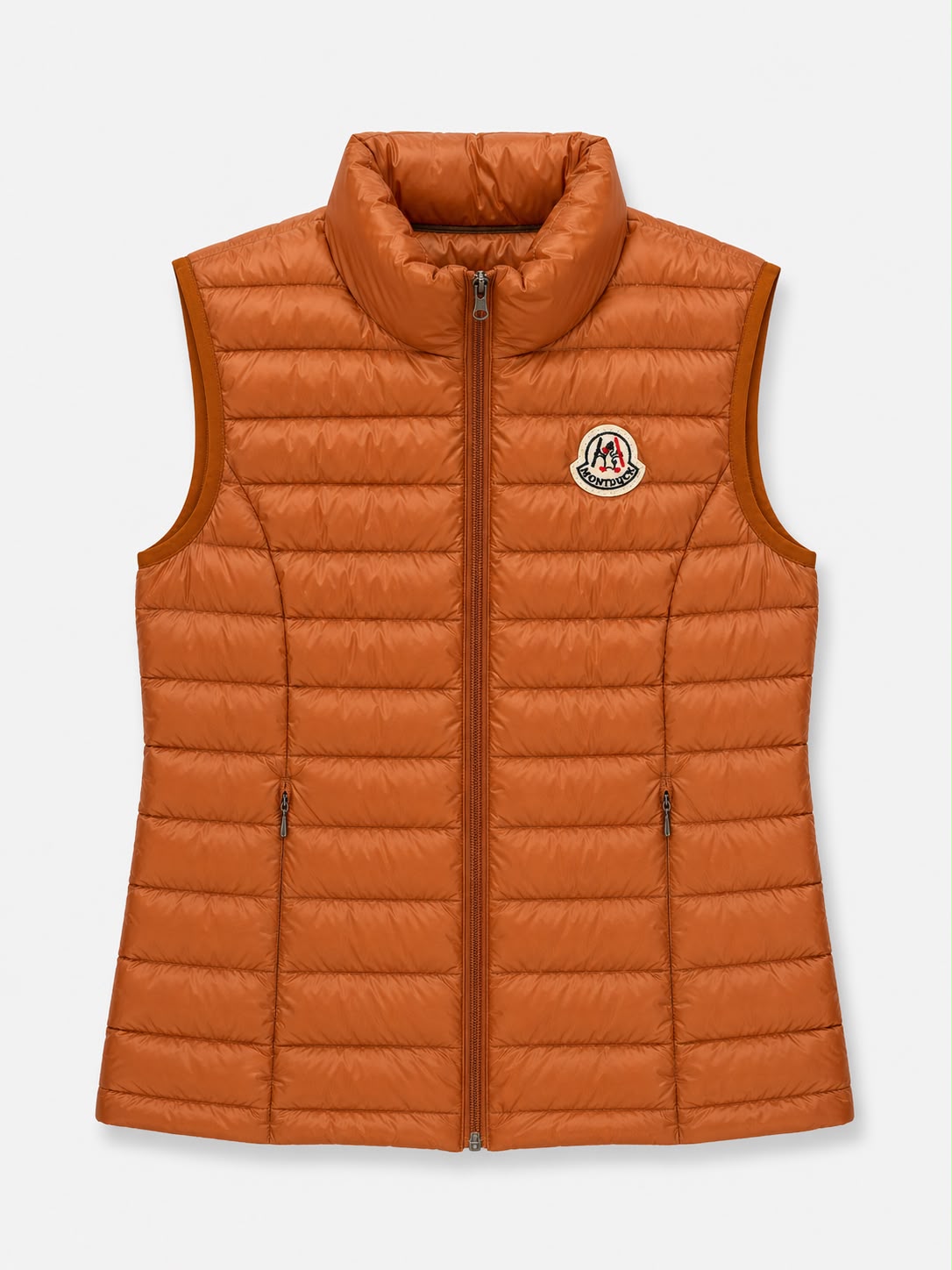 Women Vest Parka (No Hood) With Bag - Camel