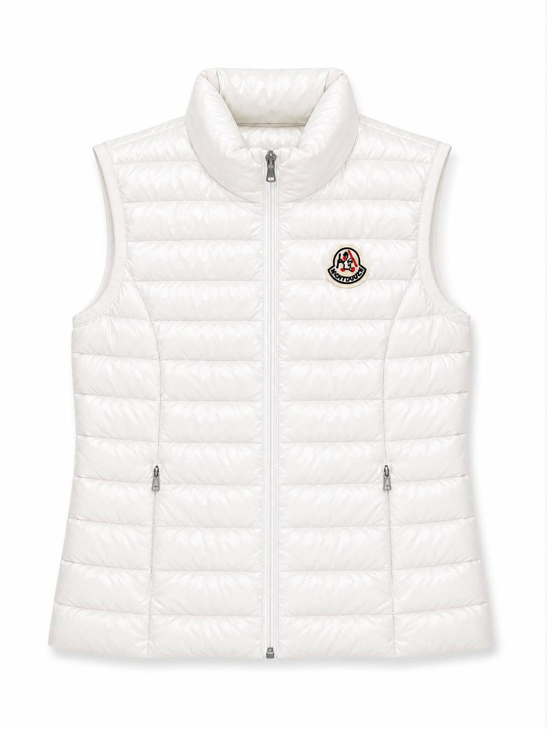 Women Vest Parka (No Hood) With Bag - White
