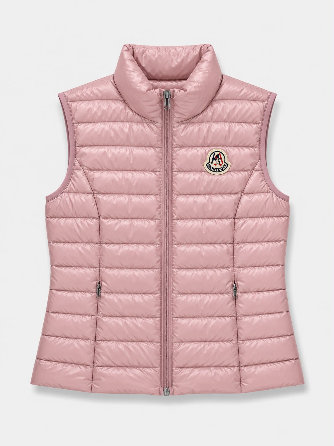 Women Vest Parka (No Hood) With Bag - Pink