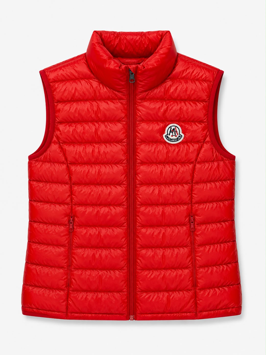 Men Vest Parka (No Hood) With Bag - Red