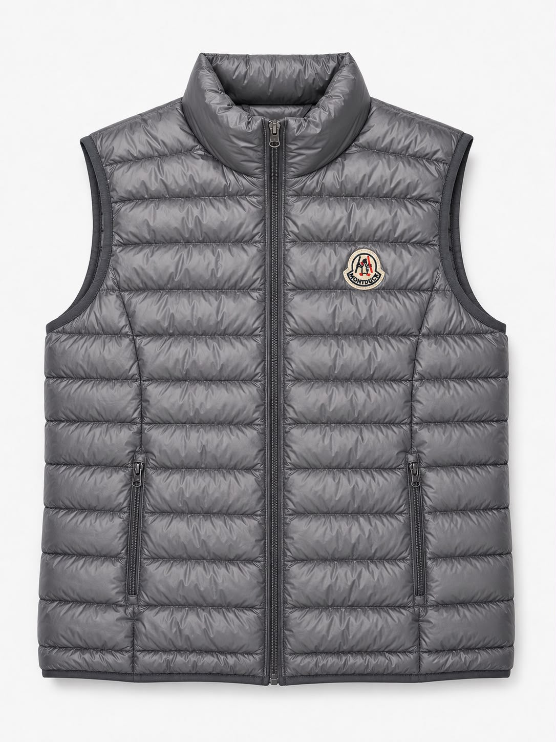 Men Vest Parka (No Hood) With Bag - Gray
