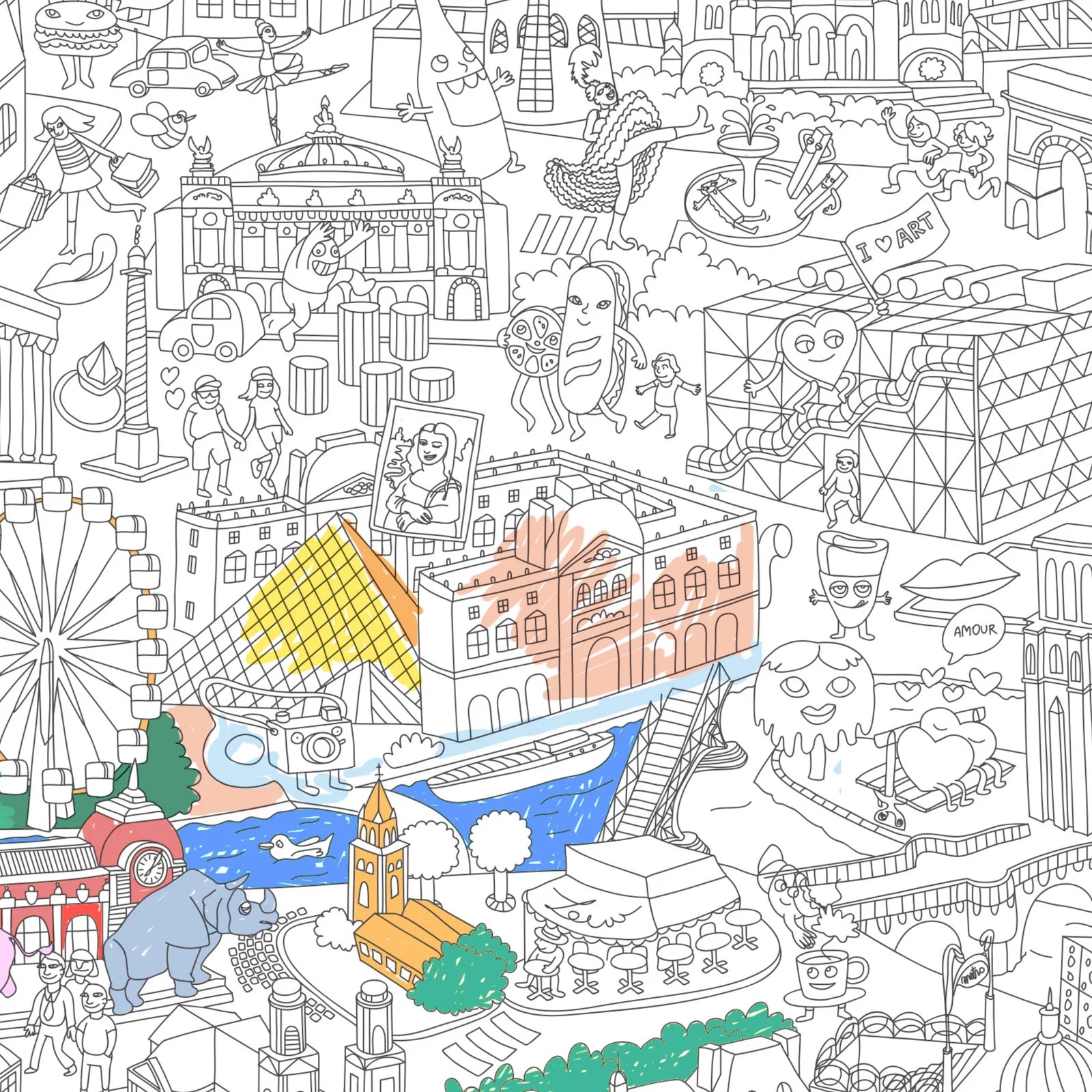 Coloring Poster - Paris