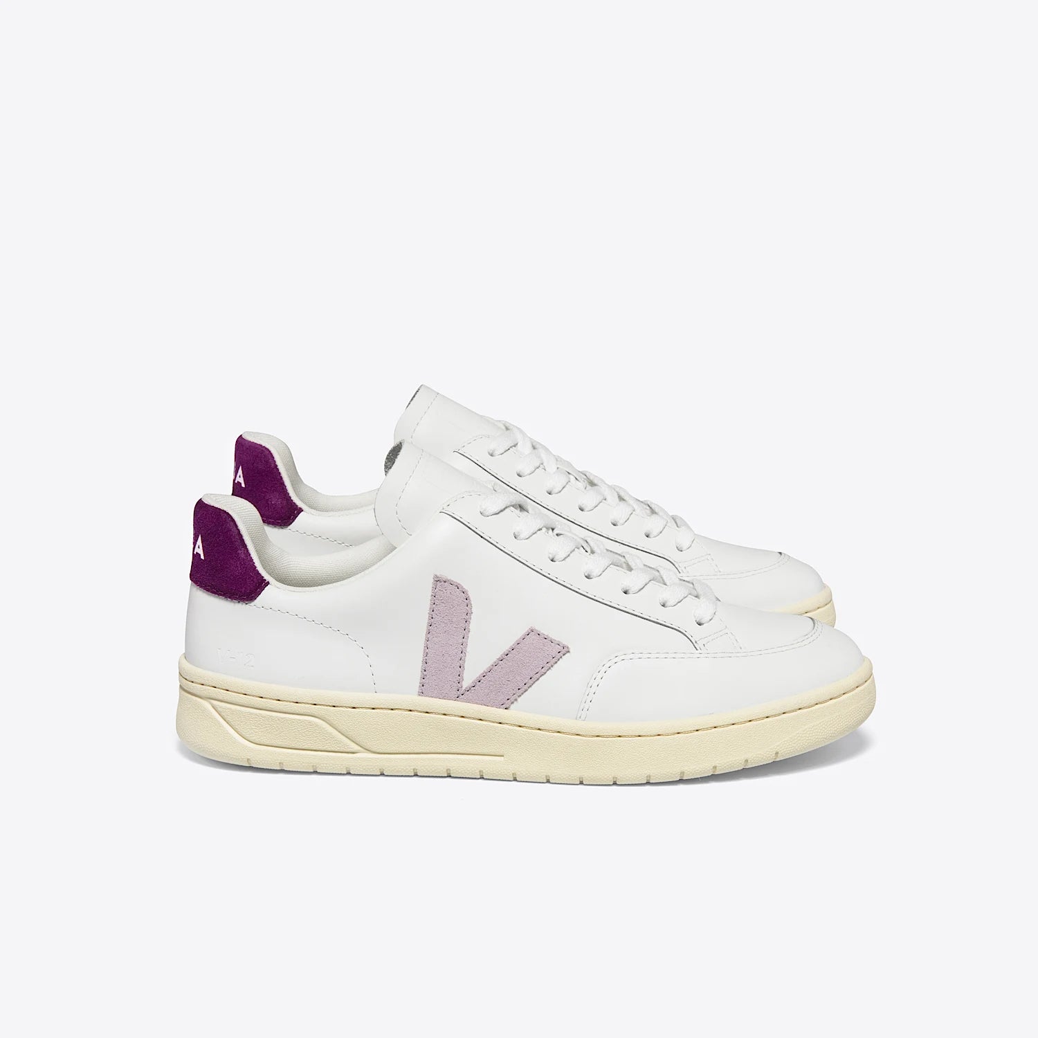 Zapatillas Veja V-12 Leather White Parme Magneta