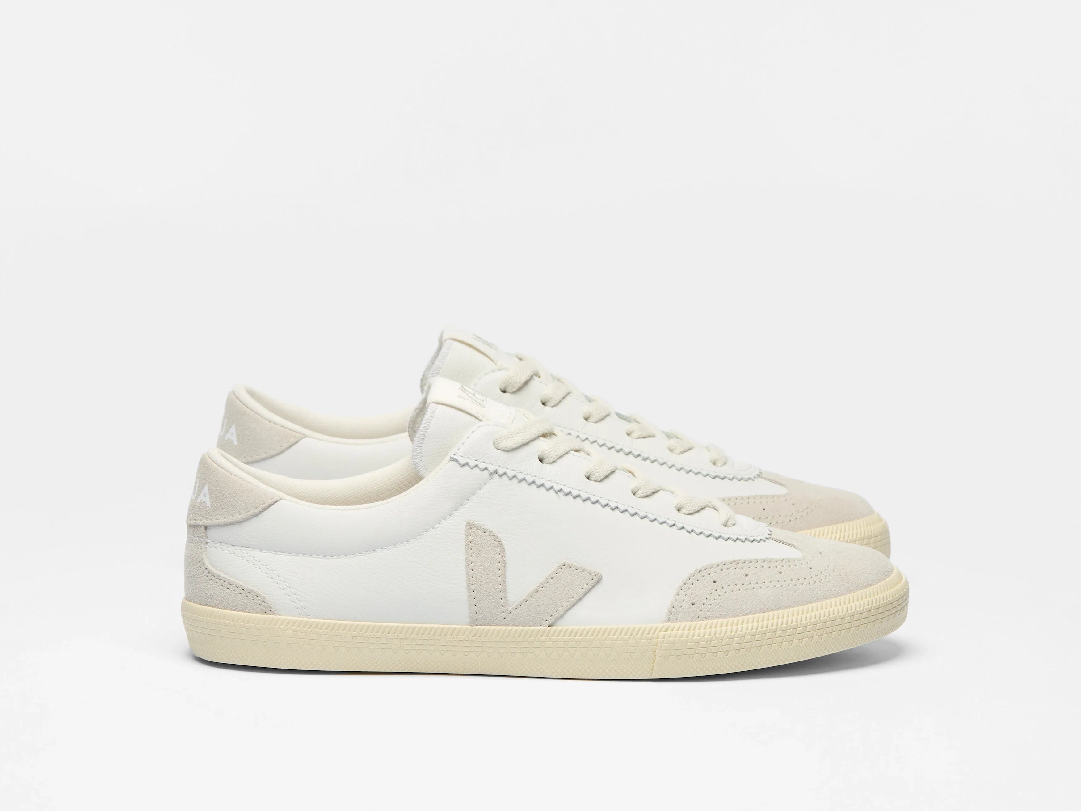 Volley Leather White Natural