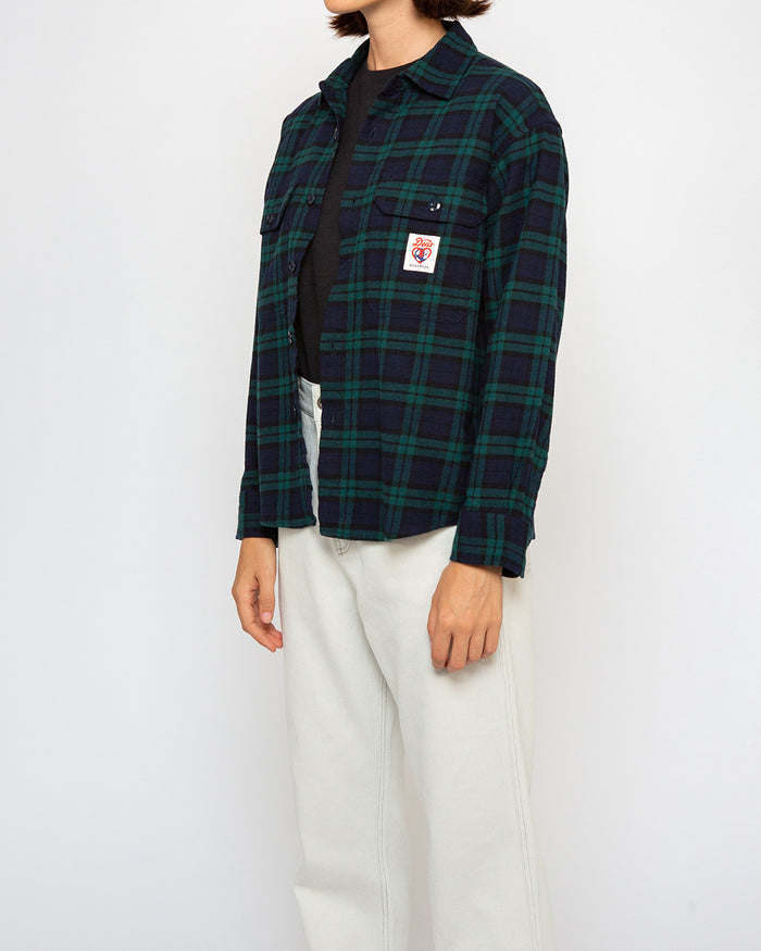 Flannel Check Shirt Woman - Green Check