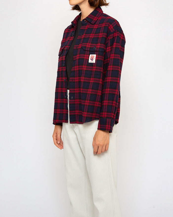 Flannel Check Shirt Woman - Red Check