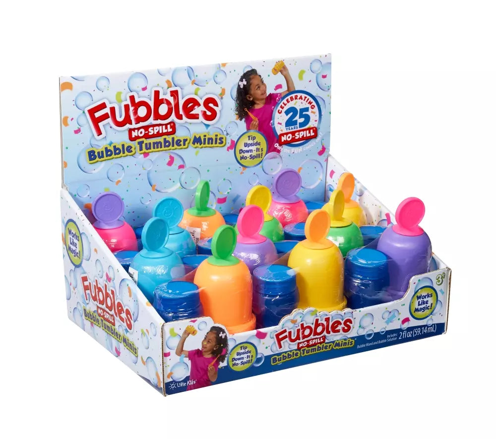 FUBBLES NO-SPILL BUBBLE TUMBLER MINI 12 PC PDQ