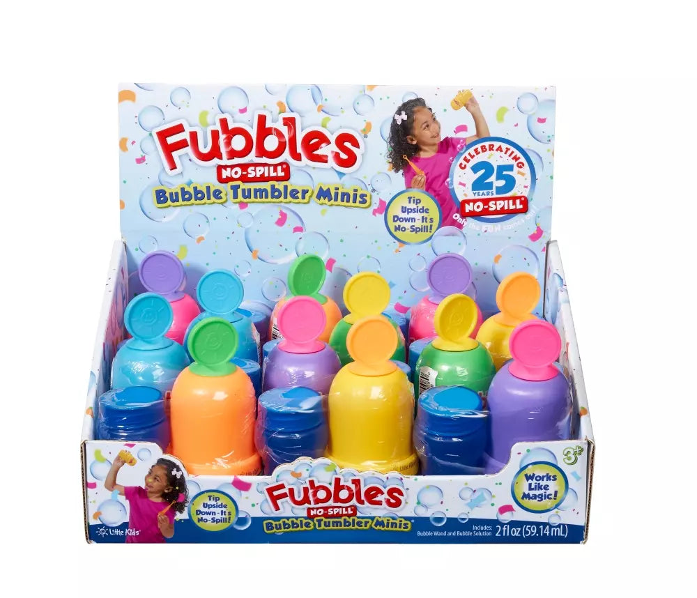 FUBBLES NO-SPILL BUBBLE TUMBLER MINI 12 PC PDQ