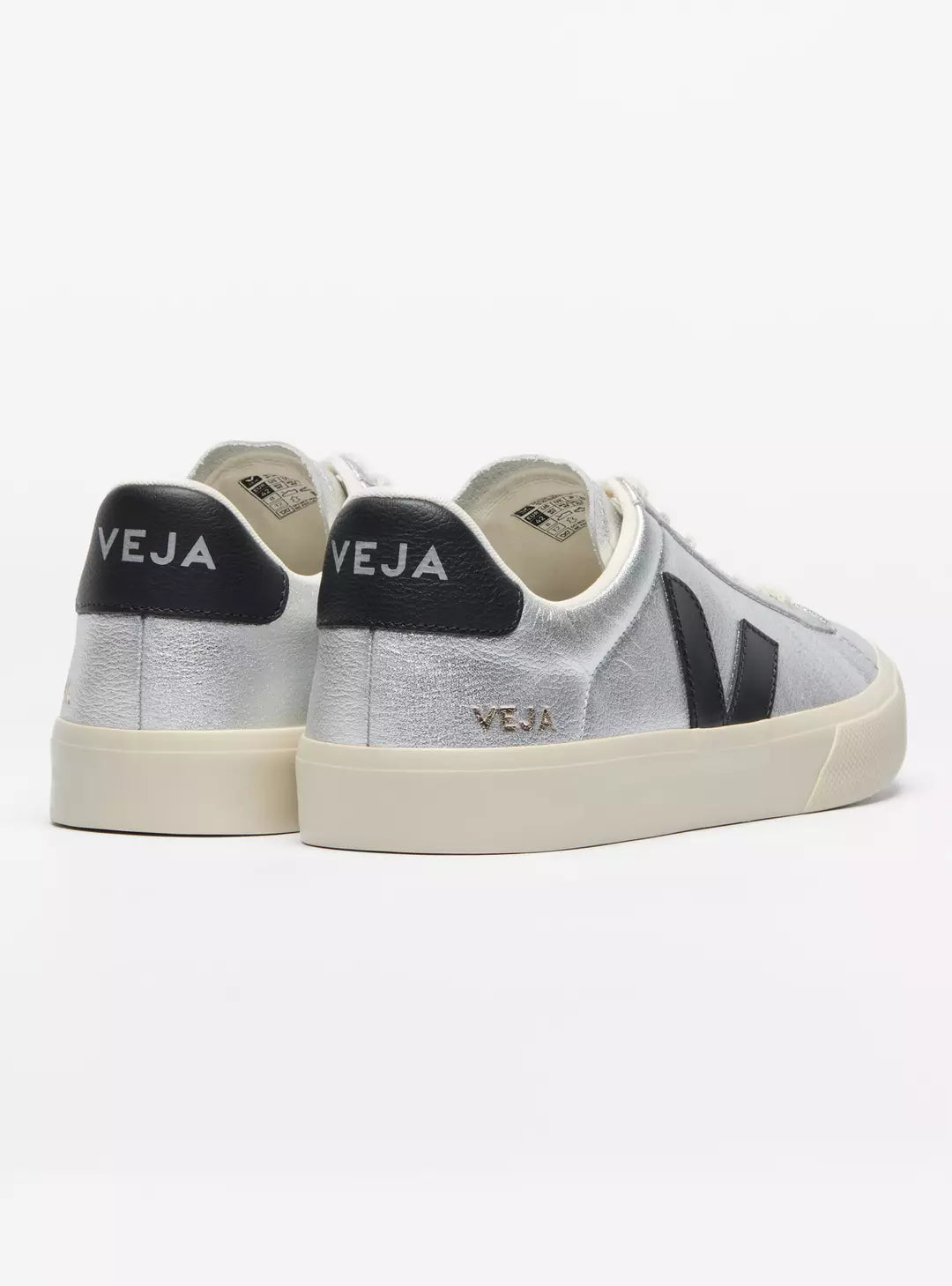 Zapatillas Veja Campo Leather Silver Back Mujer