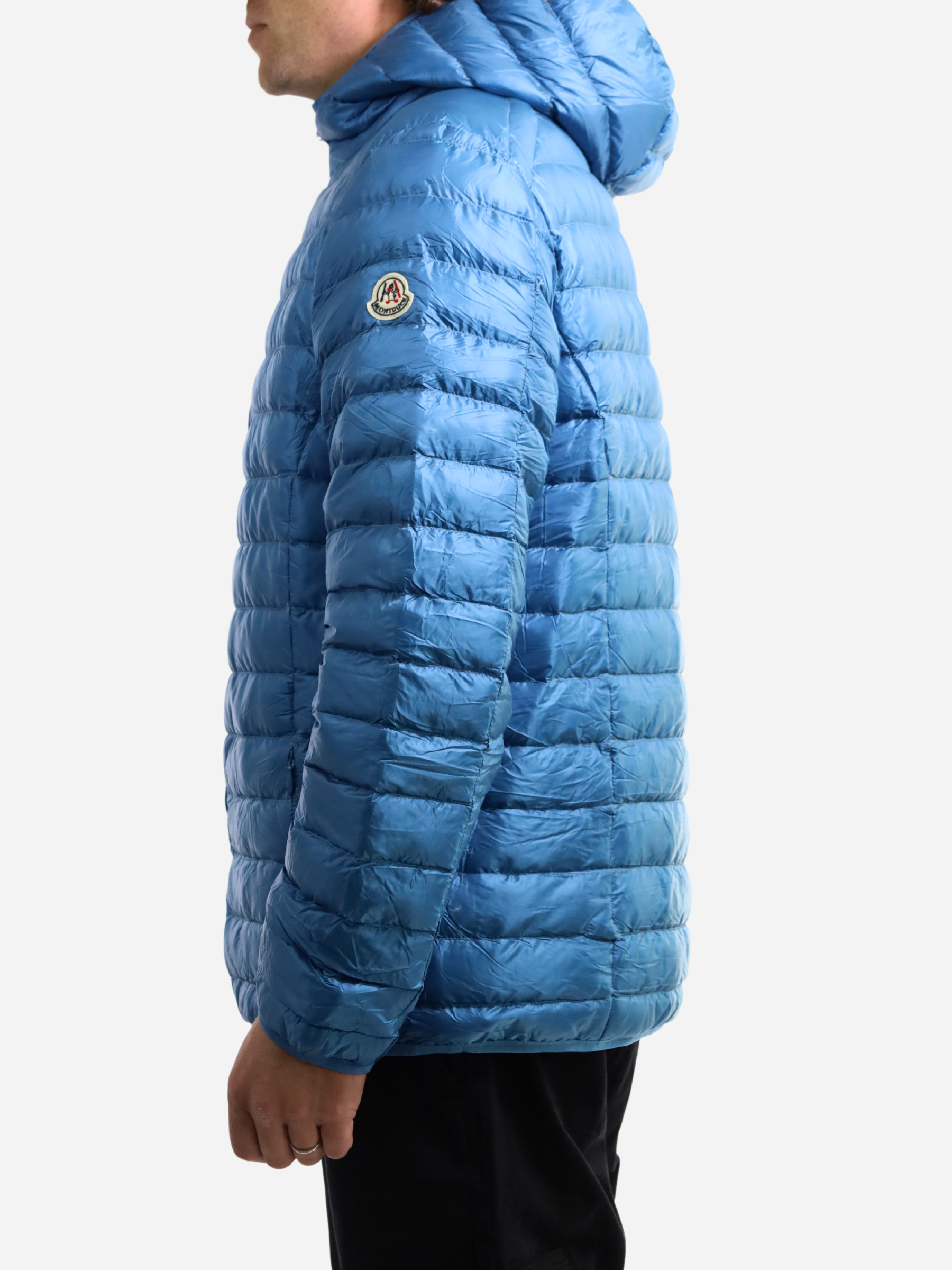 Men Parka Long Sleeve With Hood With Bag - Blue