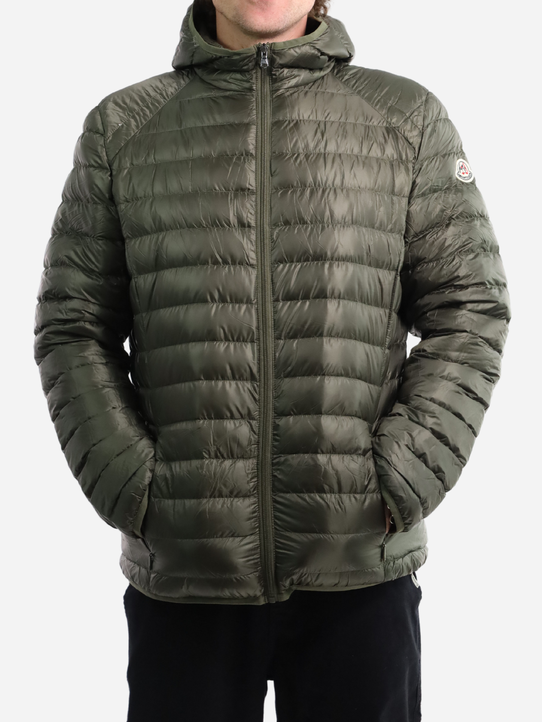 Men Parka Long Sleeve With Hood With Bag - Military Green