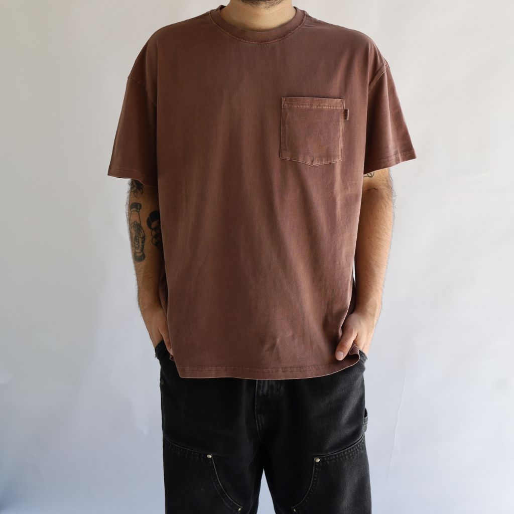 MEN TSHIRT POCKET BROWN