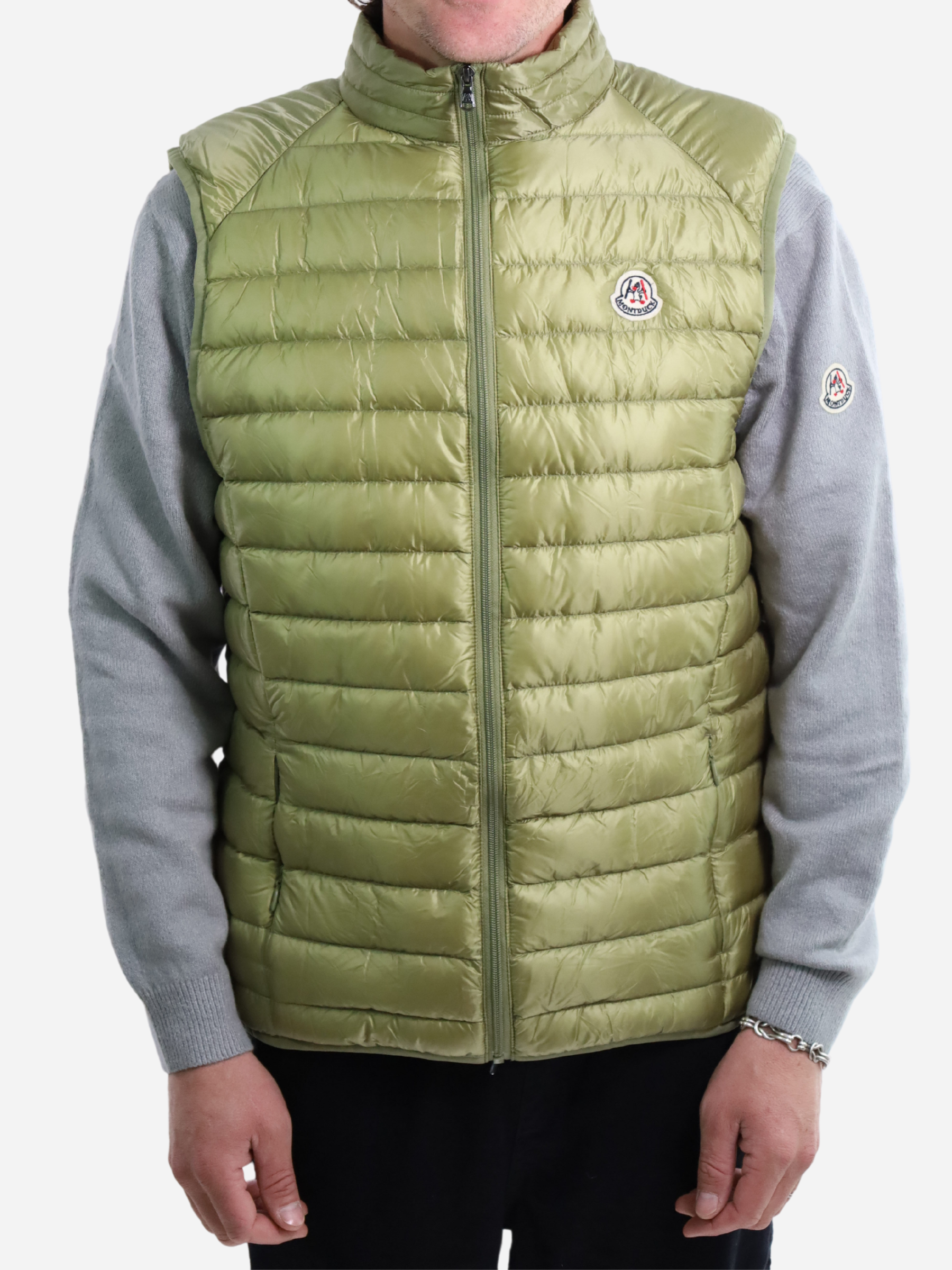 Men Vest Parka (No Hood) With Bag Light - Green