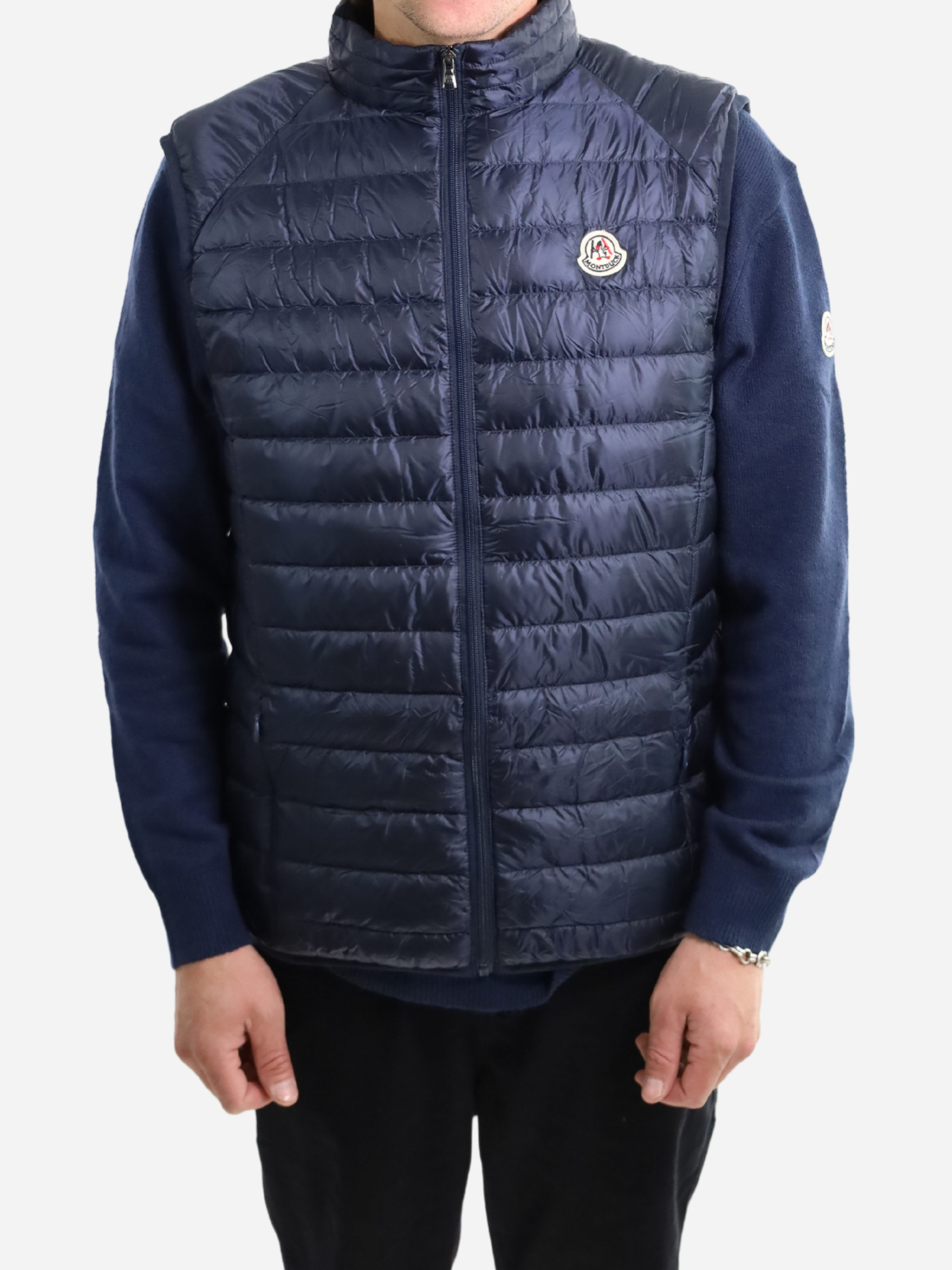 Men Vest Parka (No Hood) With Bag - Navy