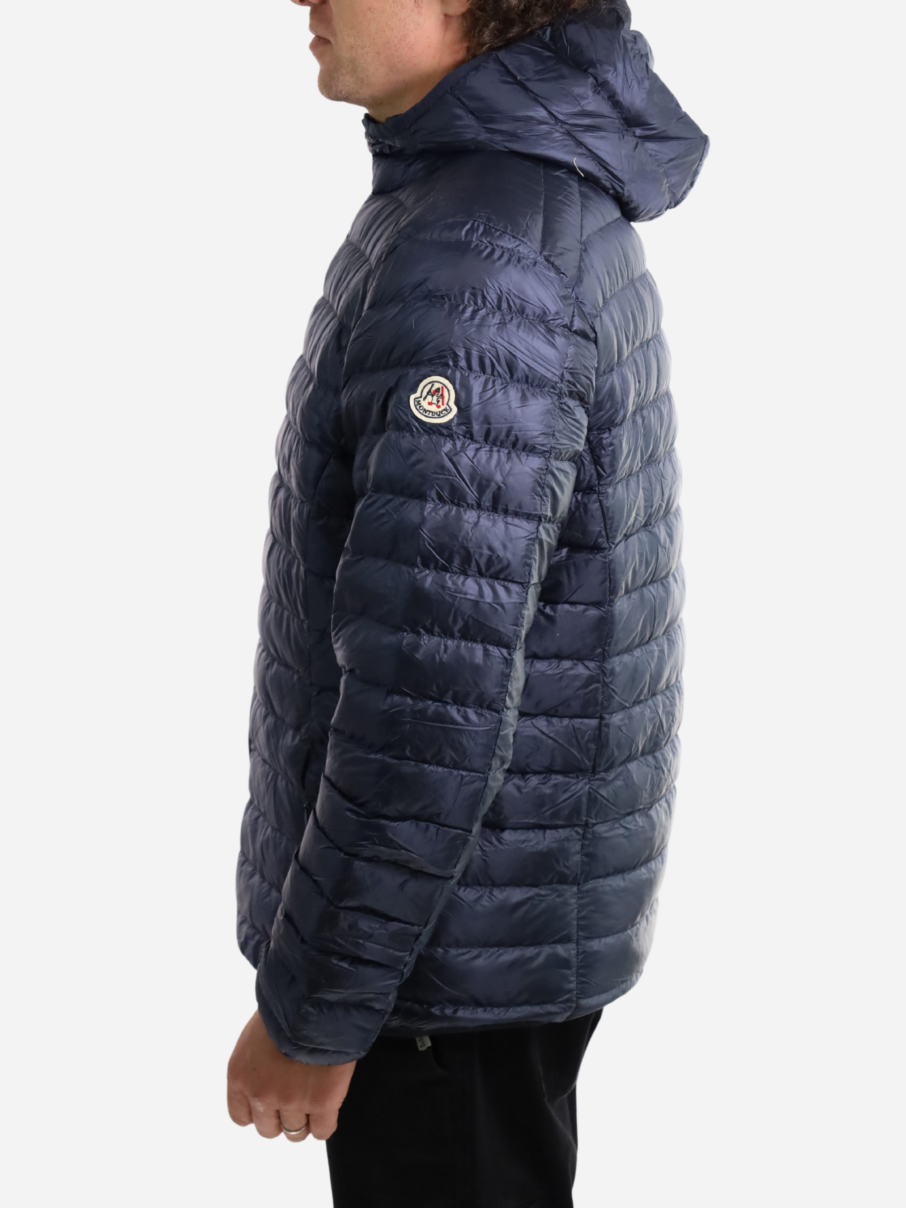 Men Parka Long Sleeve With Hood With Bag - Navy