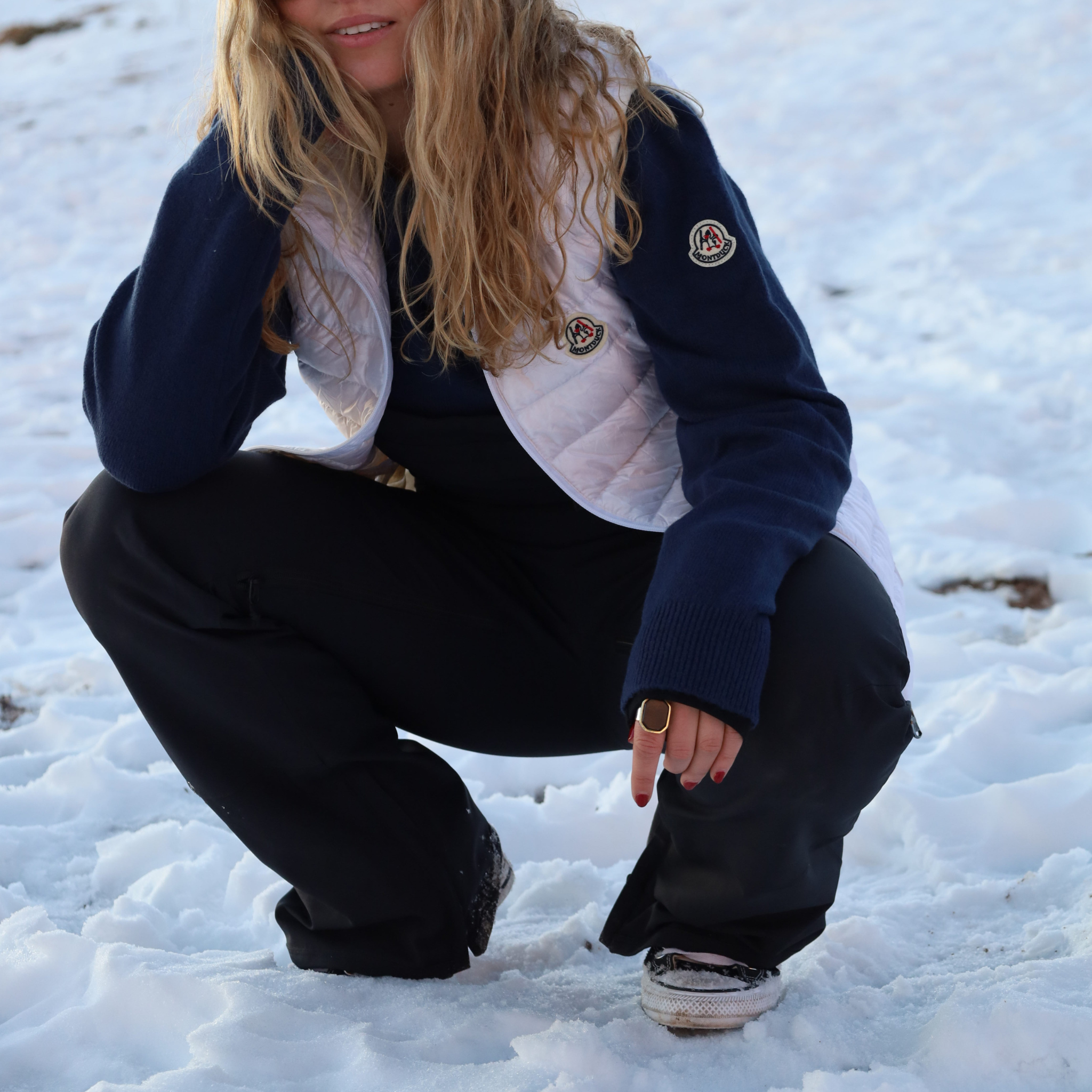 Women Vest Parka (No Hood) With Bag - White